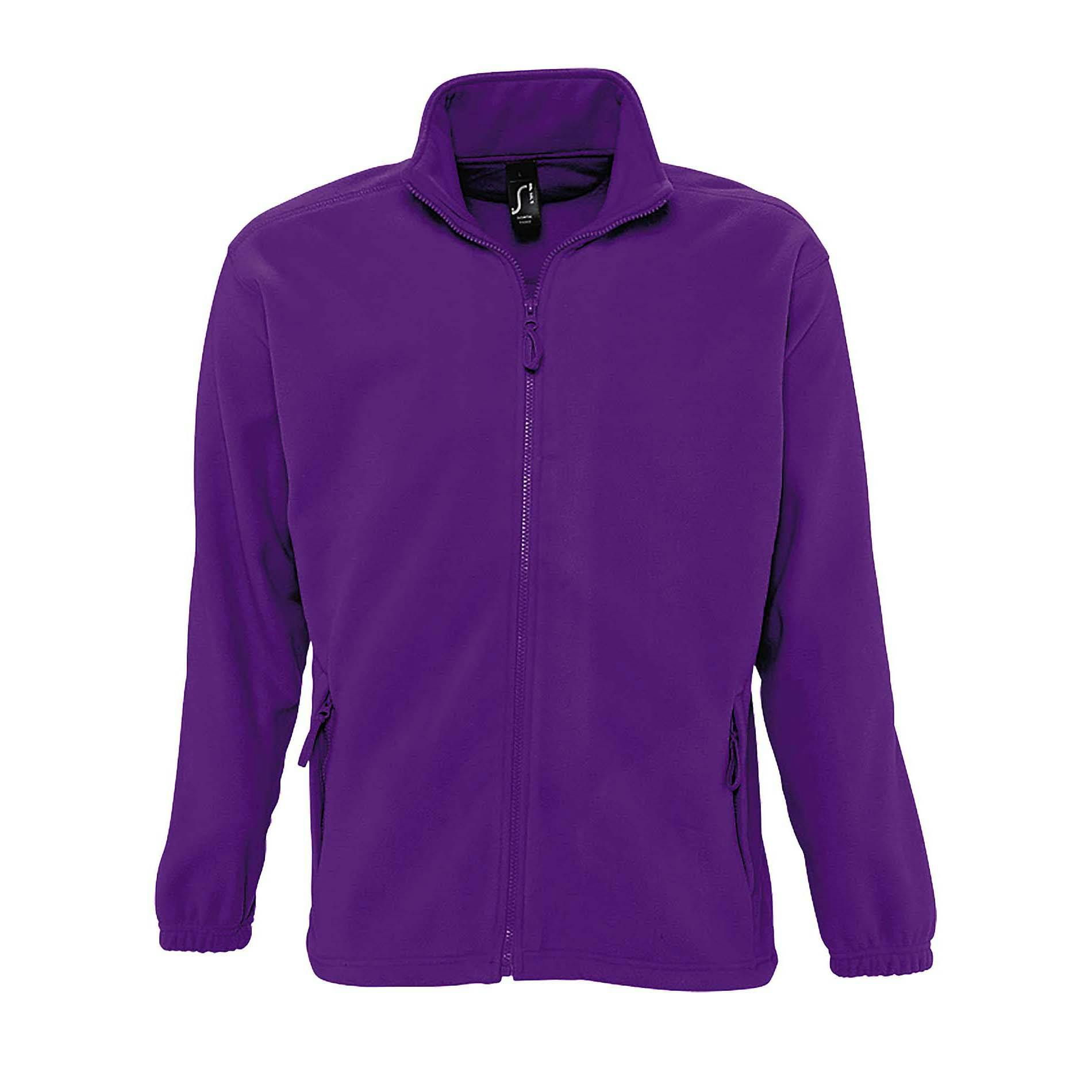 Sol's Men's Purple North Full Zip Outdoor Fleece Jacket In | Size: 5XL - Image 2