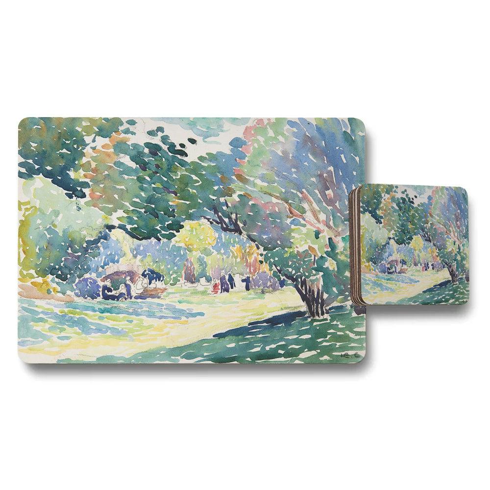 Rackhams Impressionist Landscape Placemats And Coaster Set Decor