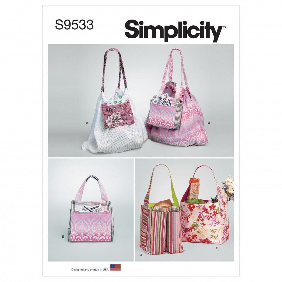 Simplicity Sewing Pattern 9533, Bags Os (One Size Only) - Intermediate - Os (One Size Only)