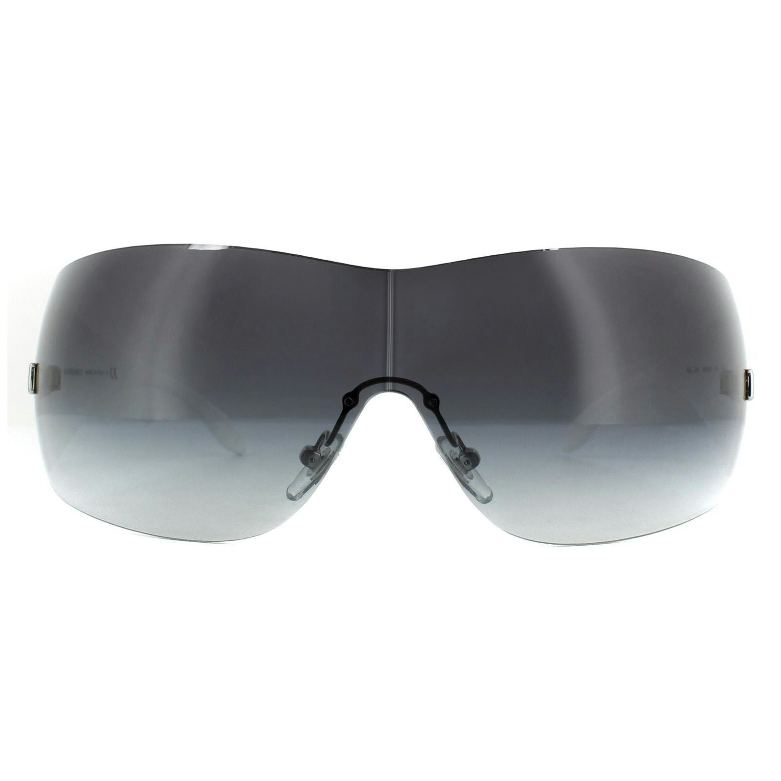 Versace Sunglasses White Grey Shield Unisex Visor Wrap Ski 2054 1000/8G - Image 5