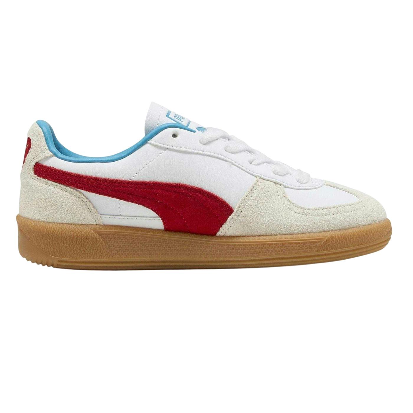 Puma Boys White/Red Palermo Classic Leather Flat Trainers - 4 Uk - 100% Mixed