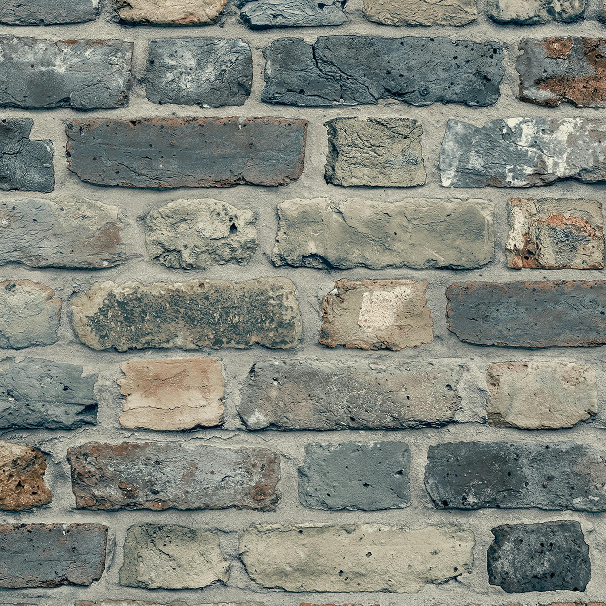 Rackhams Industrial Rustic Charcoal Concrete Brick Textured Wallpaper