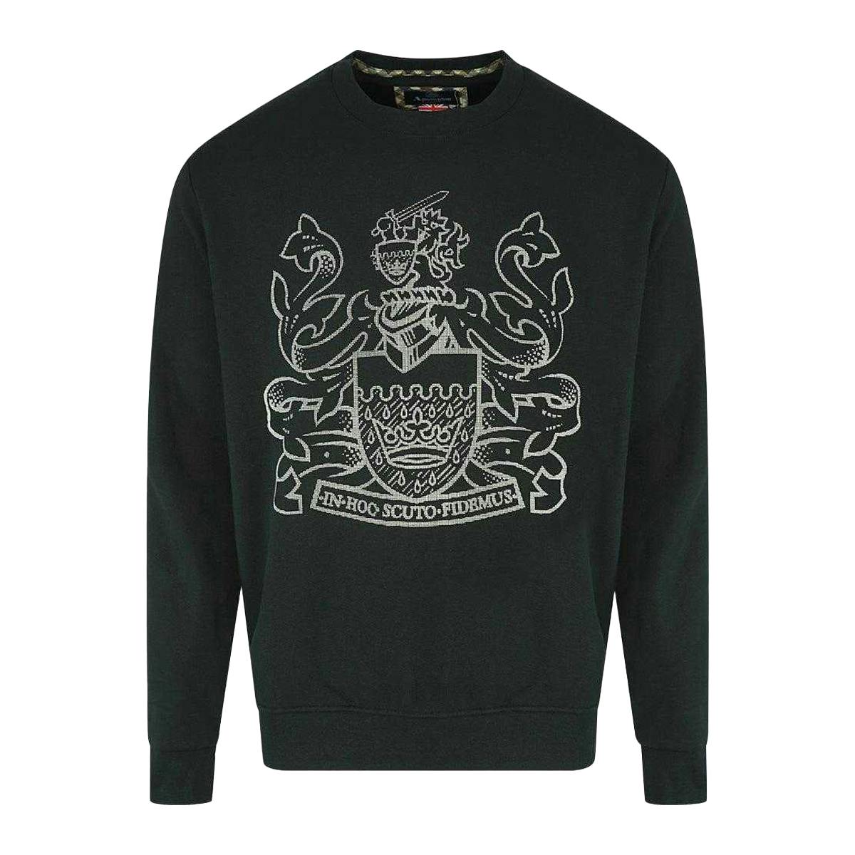 Aquascutum Men's Black Aldis Pixel Logo Sweatshirt - Xl - 100% Cotton