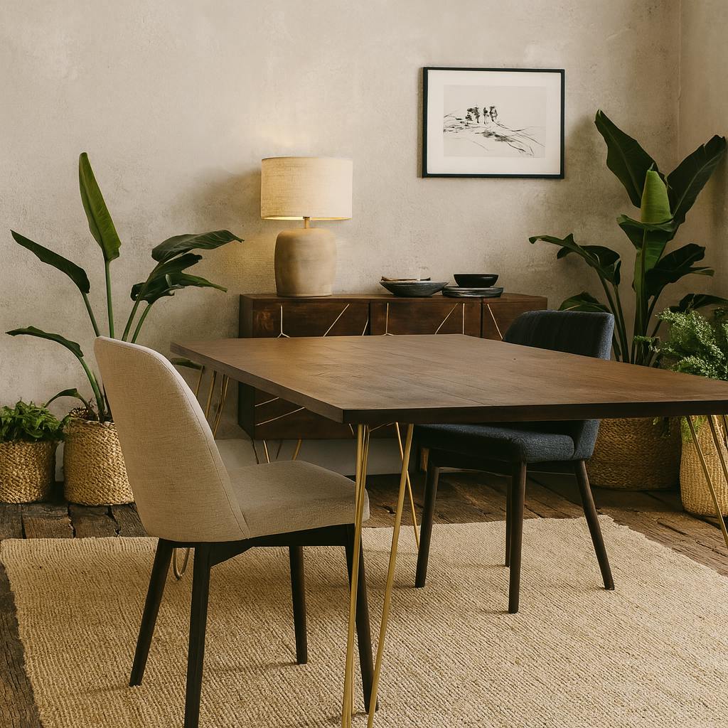 Wyld Haus Dark/Gold Bandung Mango Wood And Dining Table
