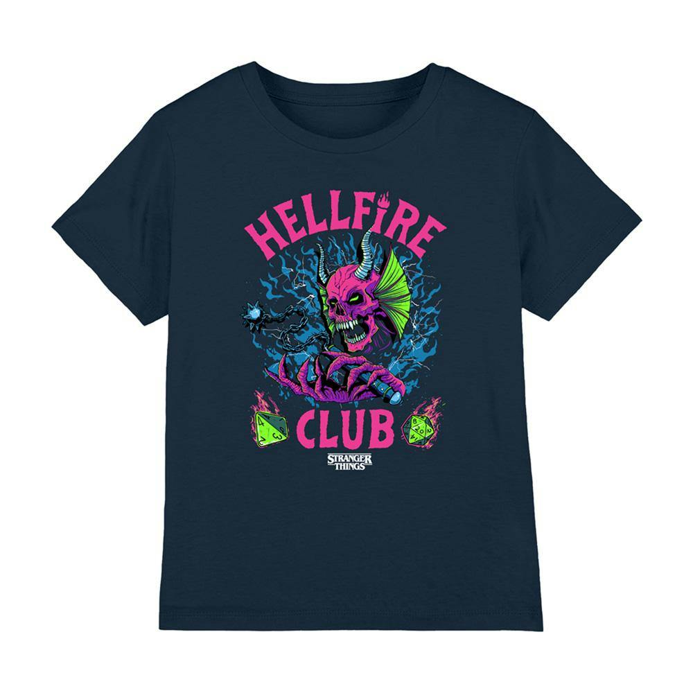 Stranger Things Kids Hellfire Dice T-Shirt - Navy - 7-8 Years - Navy