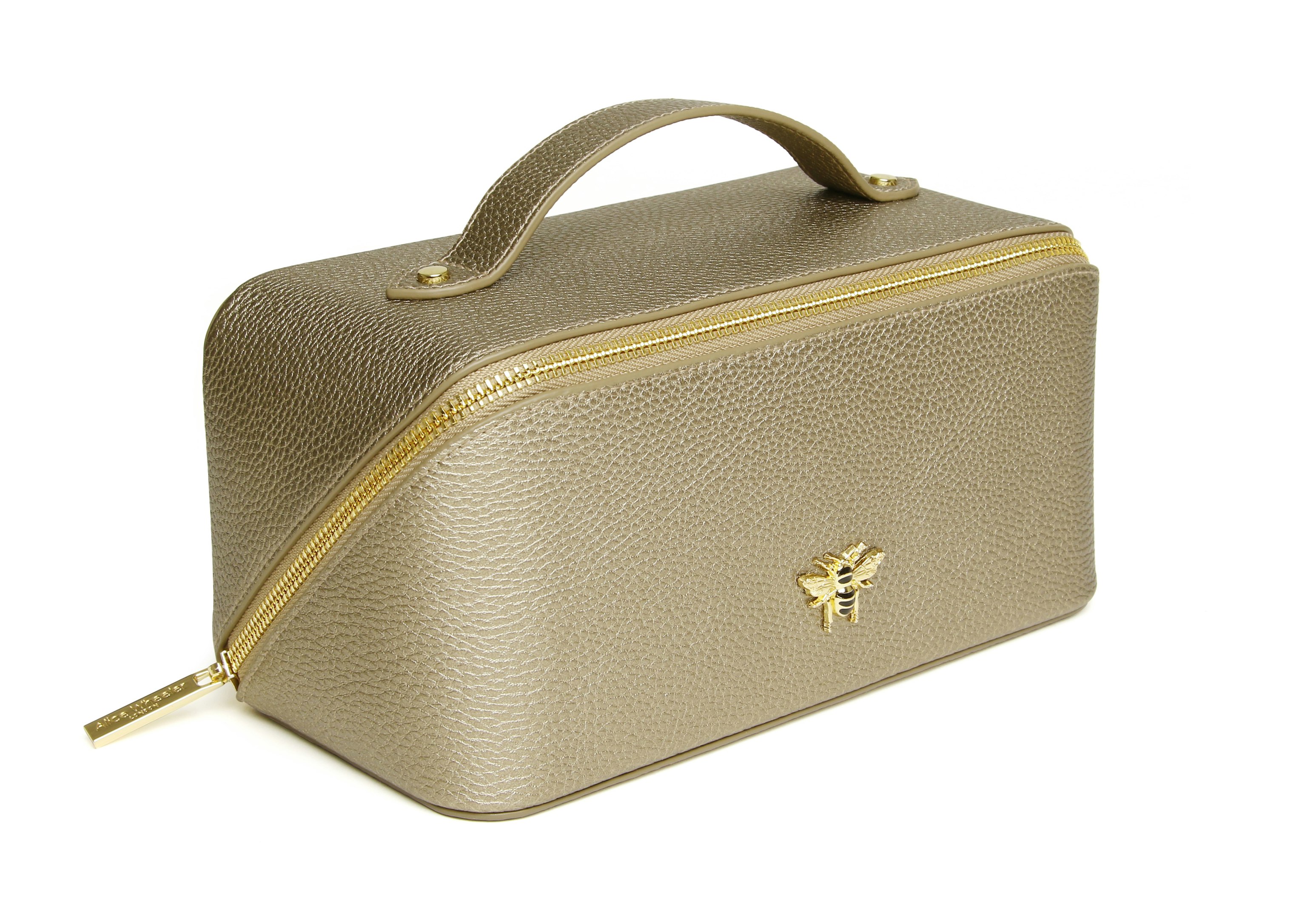 Alice Wheeler Bronze Bee Train Case – Fold-Out Beauty Organiser