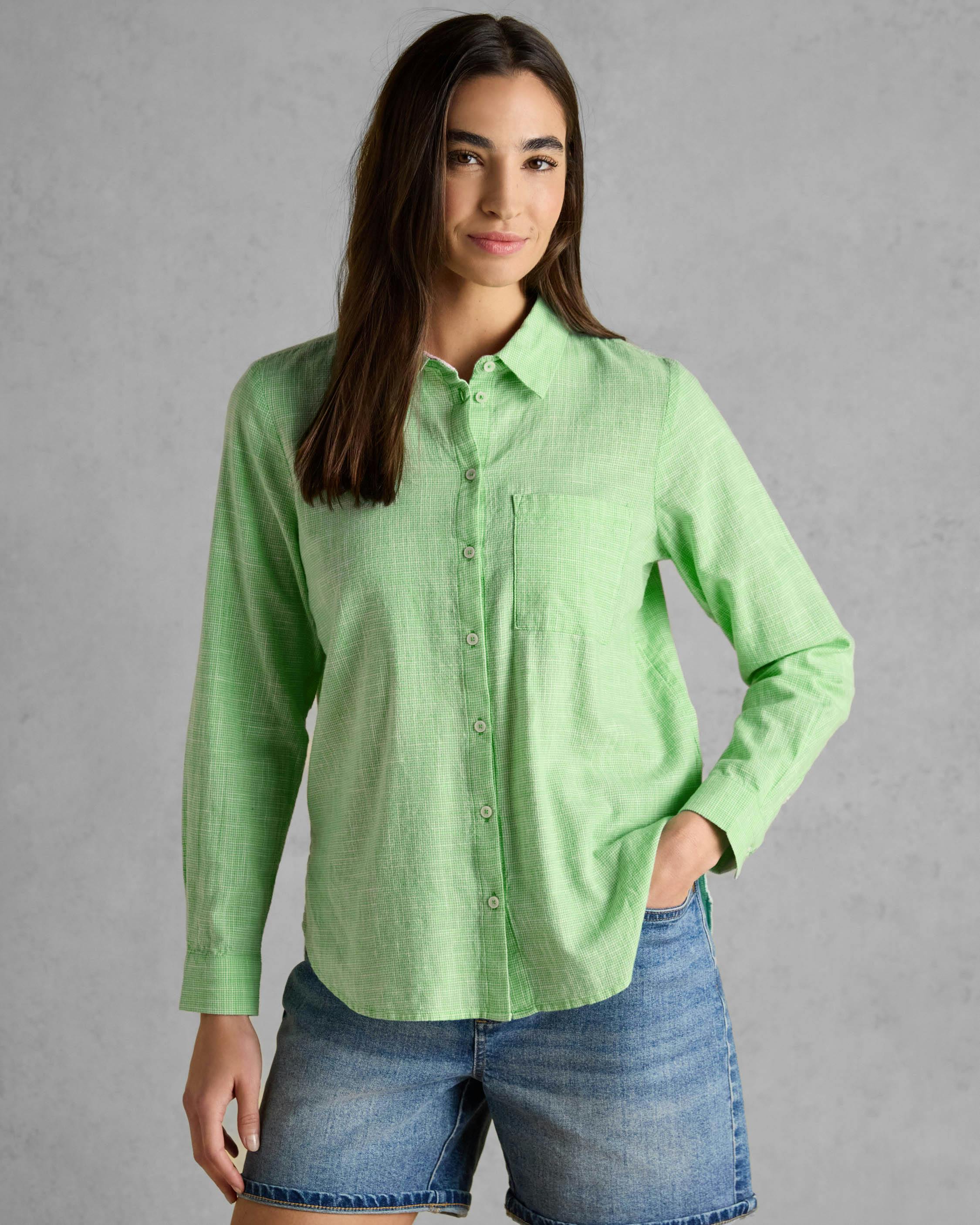 Cho Women's Green Joules Ida Long Sleeve Shirt - Uk16 Eu44 Us12