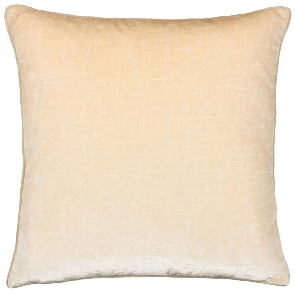 Rackhams Ivory Bloomsbury Velvet Cushion Cover - 50Cm X 50Cm - 100% Polyester