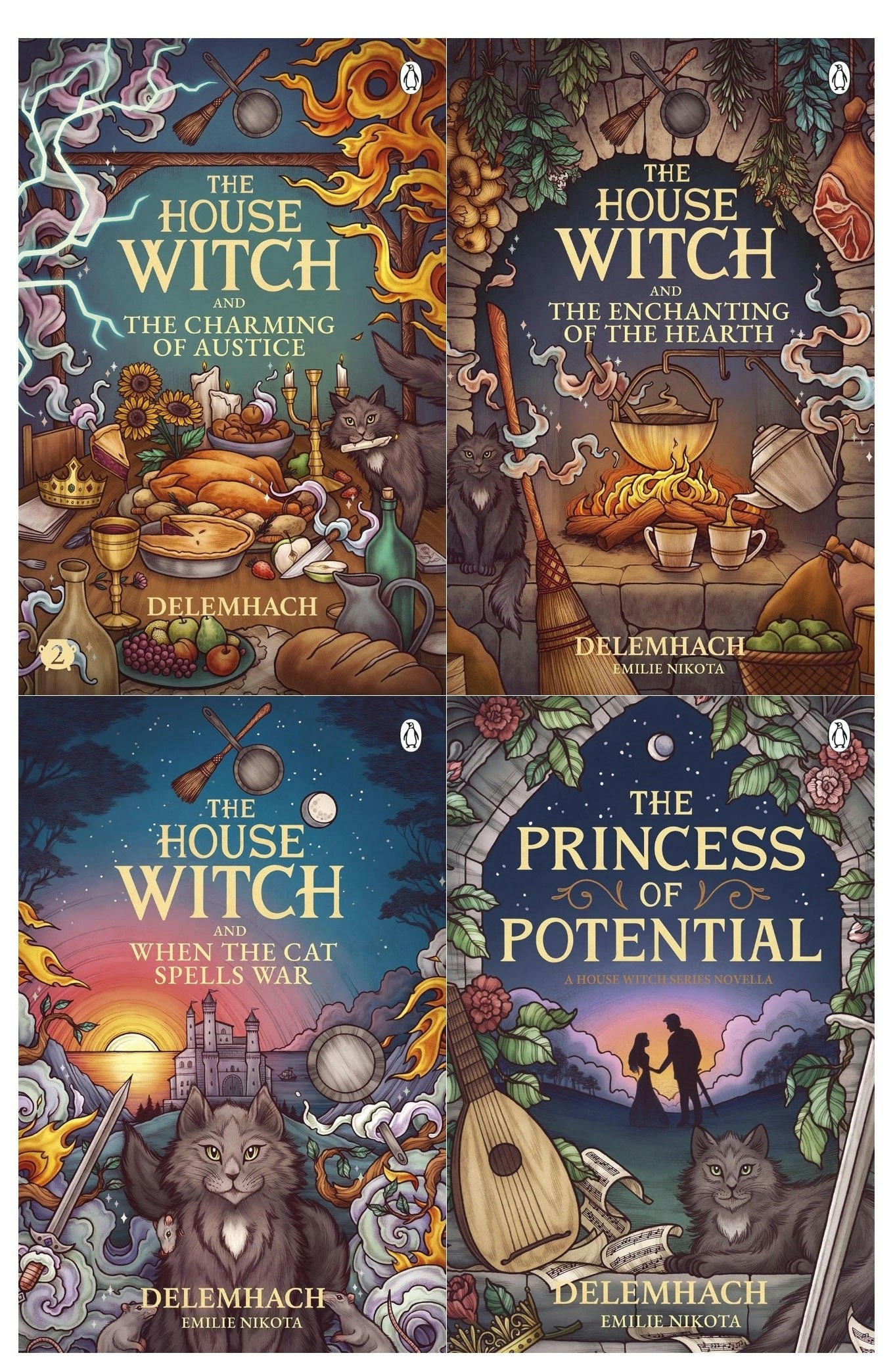 Penguin Black The House Witch Series Book Set Enchanting Of The Hearth, Charming Of Austice & More Size 4