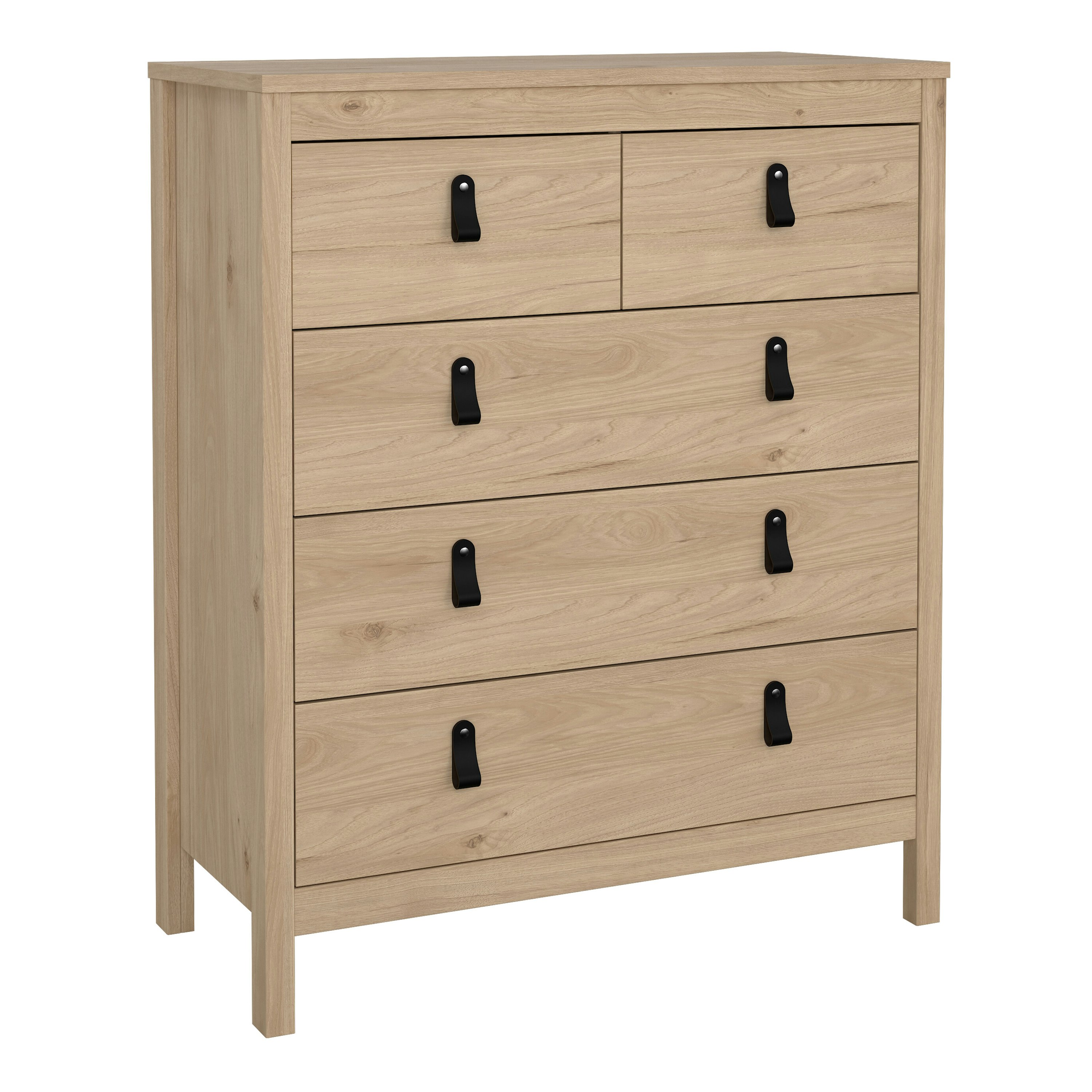 Furniture To Go Barcelona Chest 3+2 Drawers In Jackson Hickory Oak - Oak - Matt - Melamine