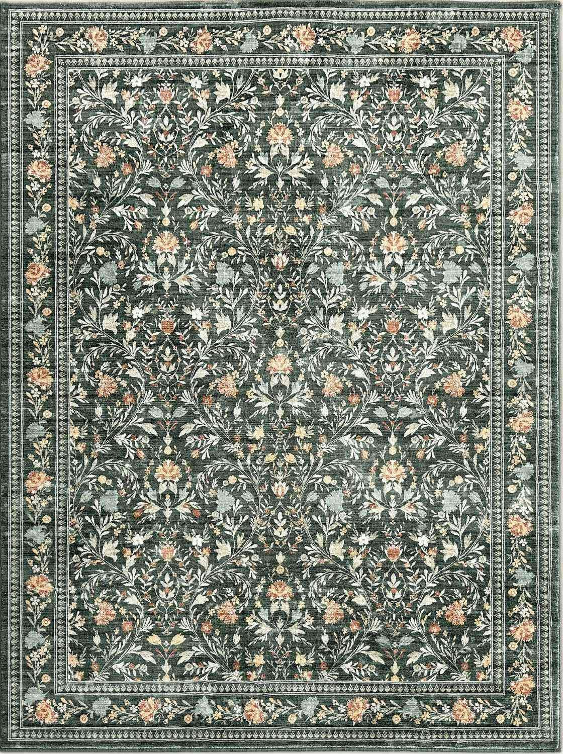 The Rugs Green Classical Enchanted Florals Rug - 120X160 Cm