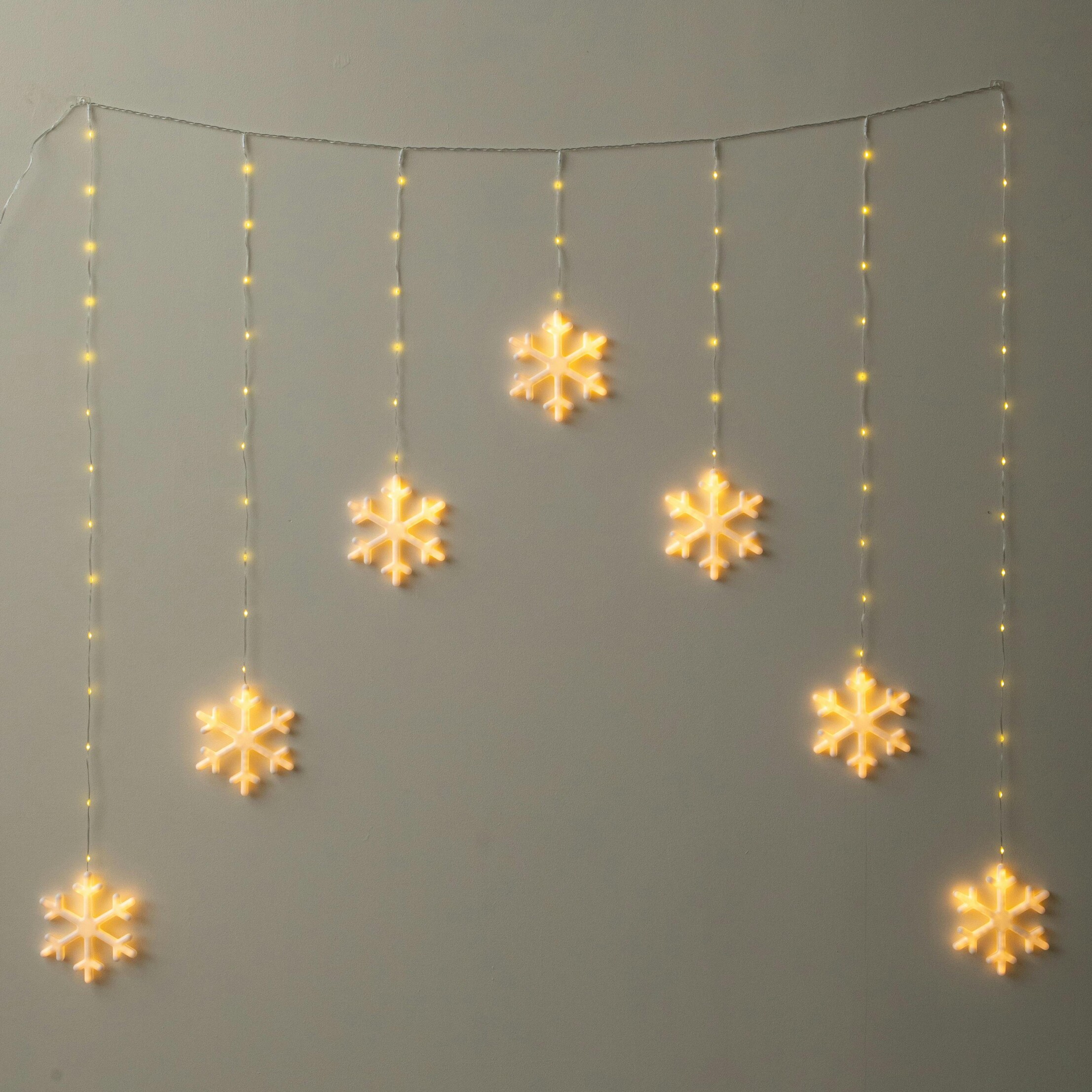 Samuel Alexander Unisex White 1.2 X 1.2M Neon Snowflake Curtain Lights With 588 Leds - Image 2
