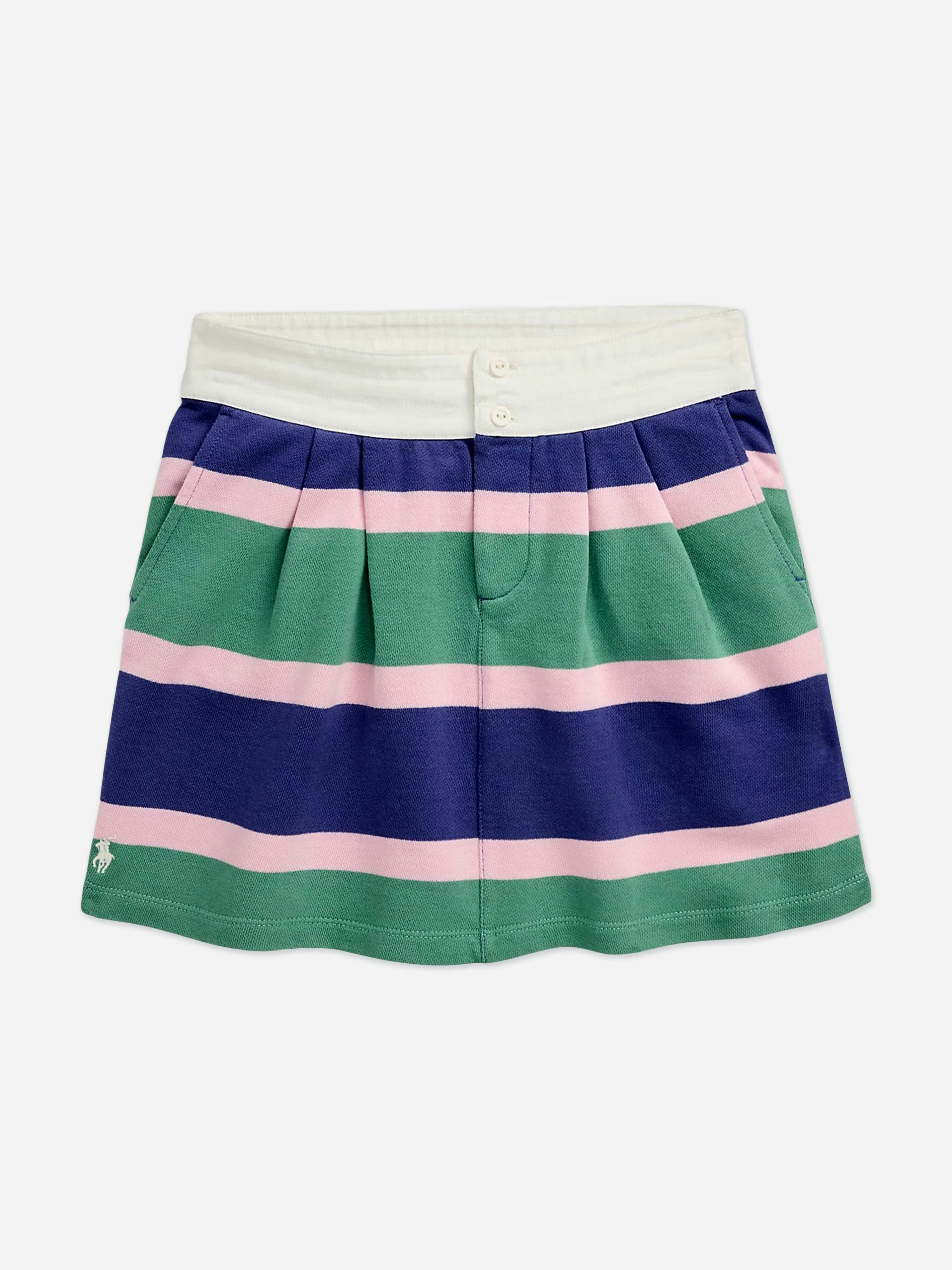 Ralph Lauren Kids Girls Green Ralph Lauren Loopback Terry Rugby Skirt In - 16 Yrs (Xl)