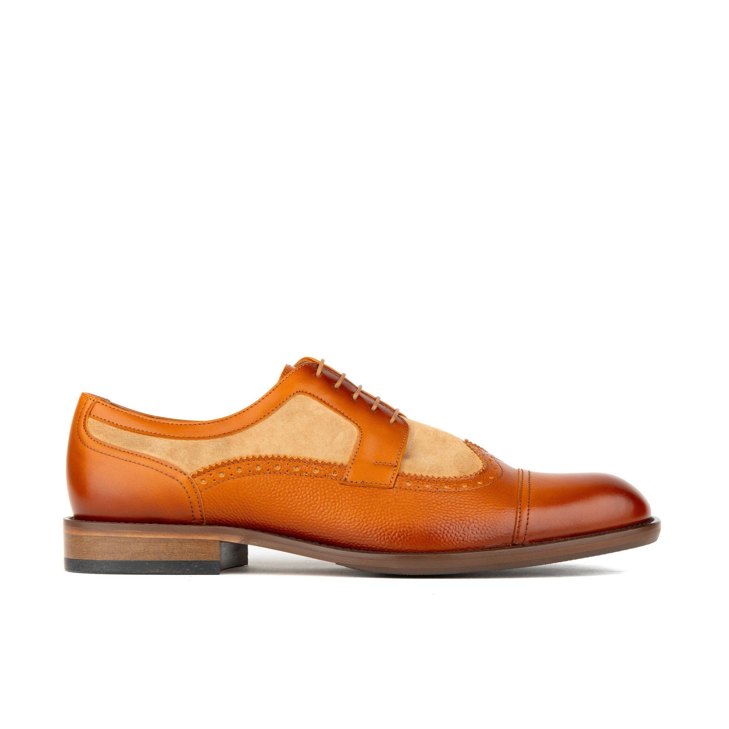 Embassy London Men's Orlando - Tan - Toe Cap Leather Brogue With Full Leather Lining - Uk 6.5 / Eu 40 / Us 7.5