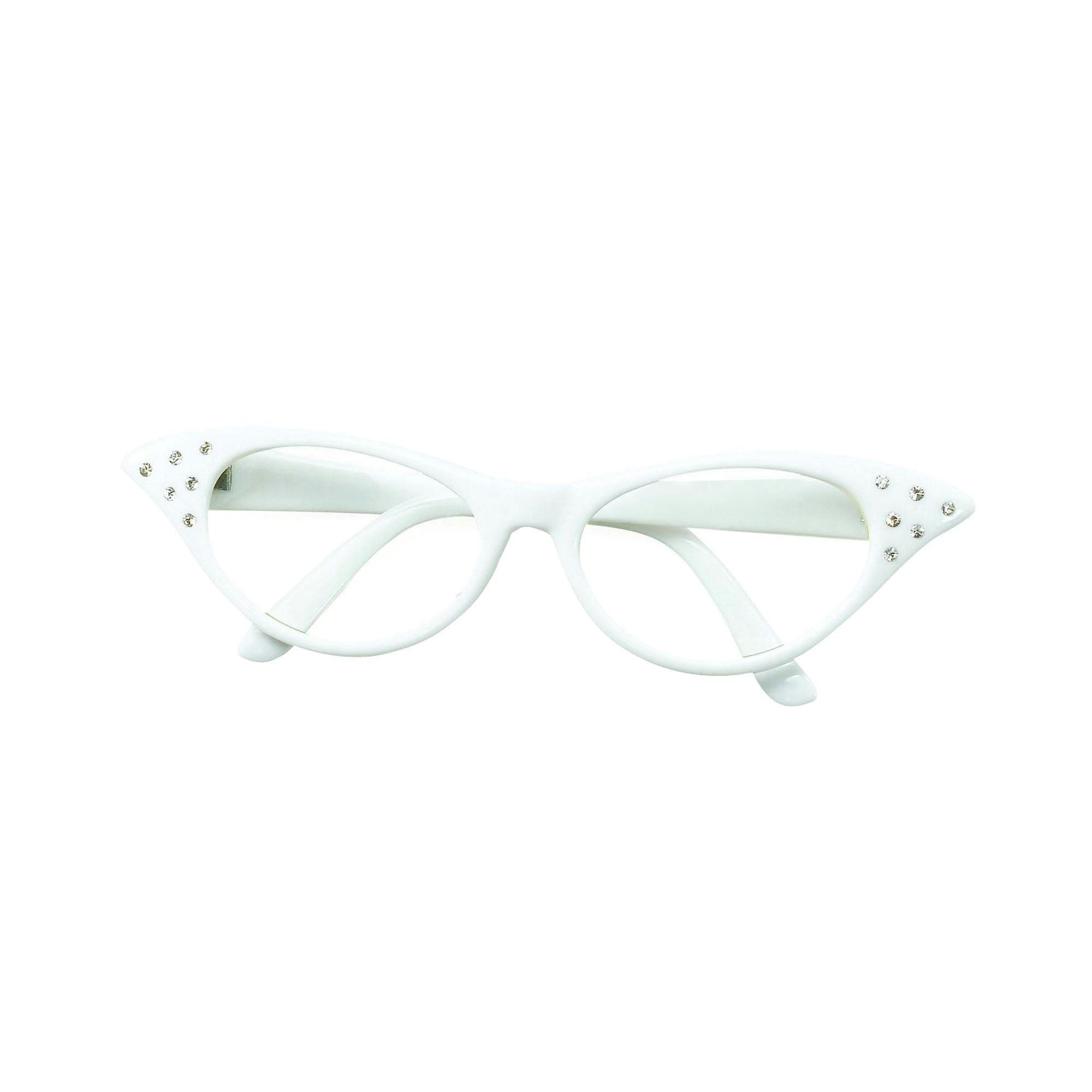Bristol Novelty Women's White 50S Glasses - One Size