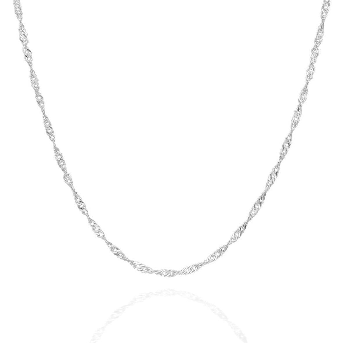 Spero London Silver Twisted Curb Singapore Sterling Chain Adjustable Size