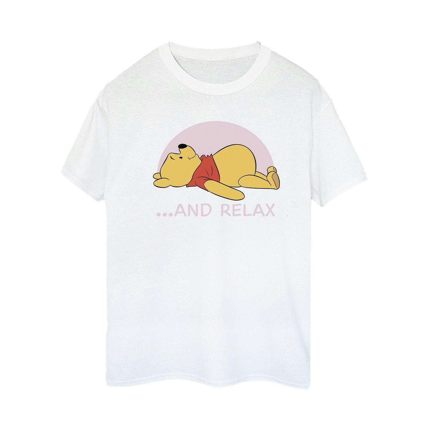 Disney Women's White / Winnie The Pooh Relax Cotton Boyfriend T-Shirt - 5XL