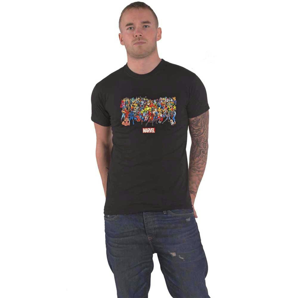 Paradiso Clothing Unisex Black Marvel Full Characters T Shirt - S