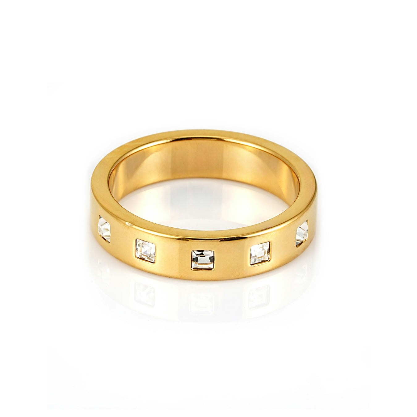 Say It With Yellow/Gold Half Band Stone Ring - Plated - Small (L/M)