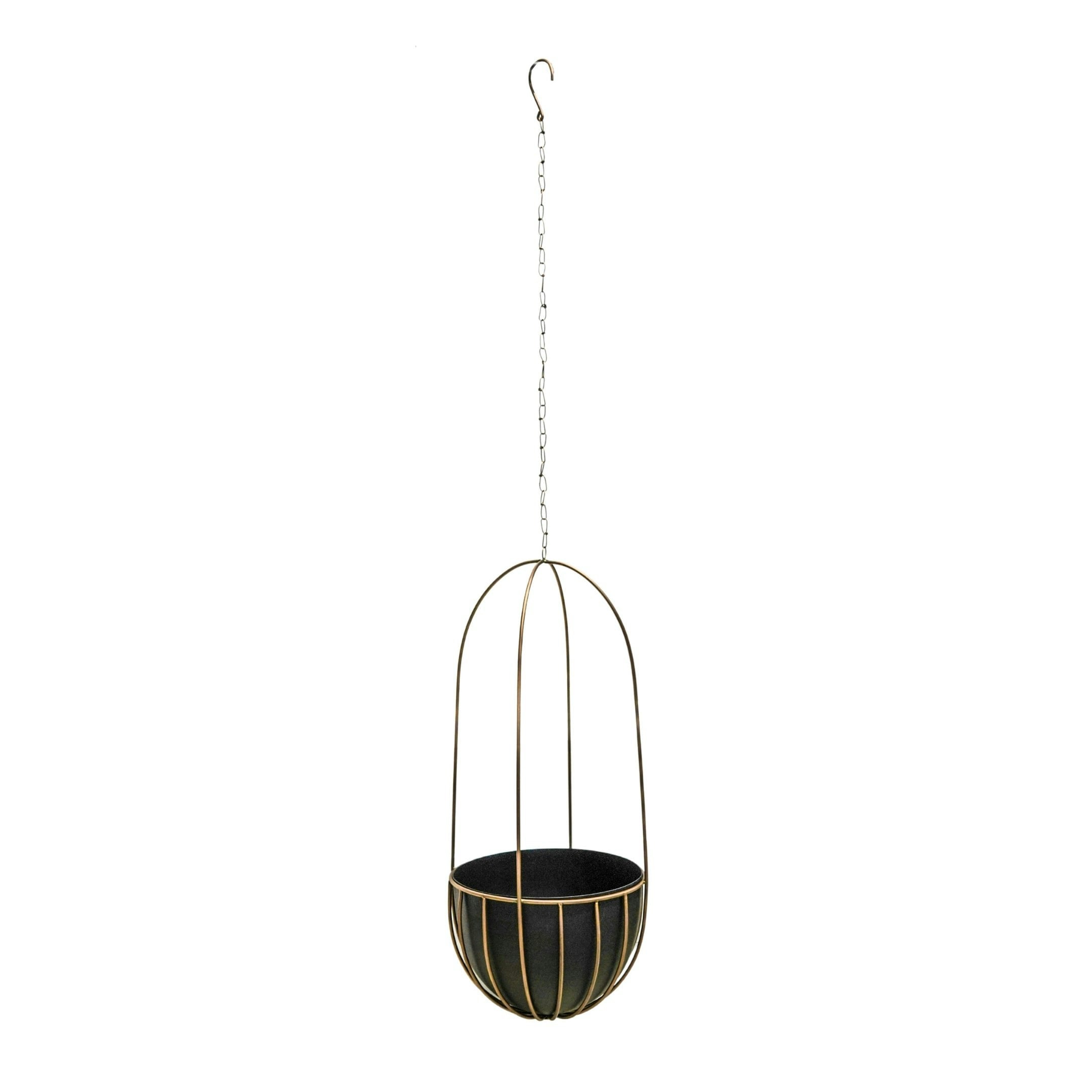 Rackhams Indoor Tall Kensington Hanging Planter - Brass