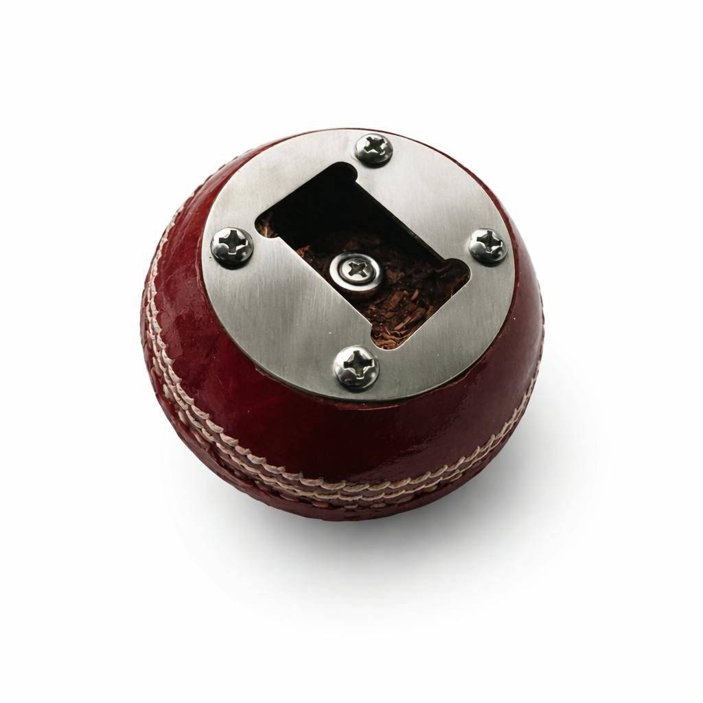 Rackhams Red Real Cricket Ball Bottle Opener And Paperweight