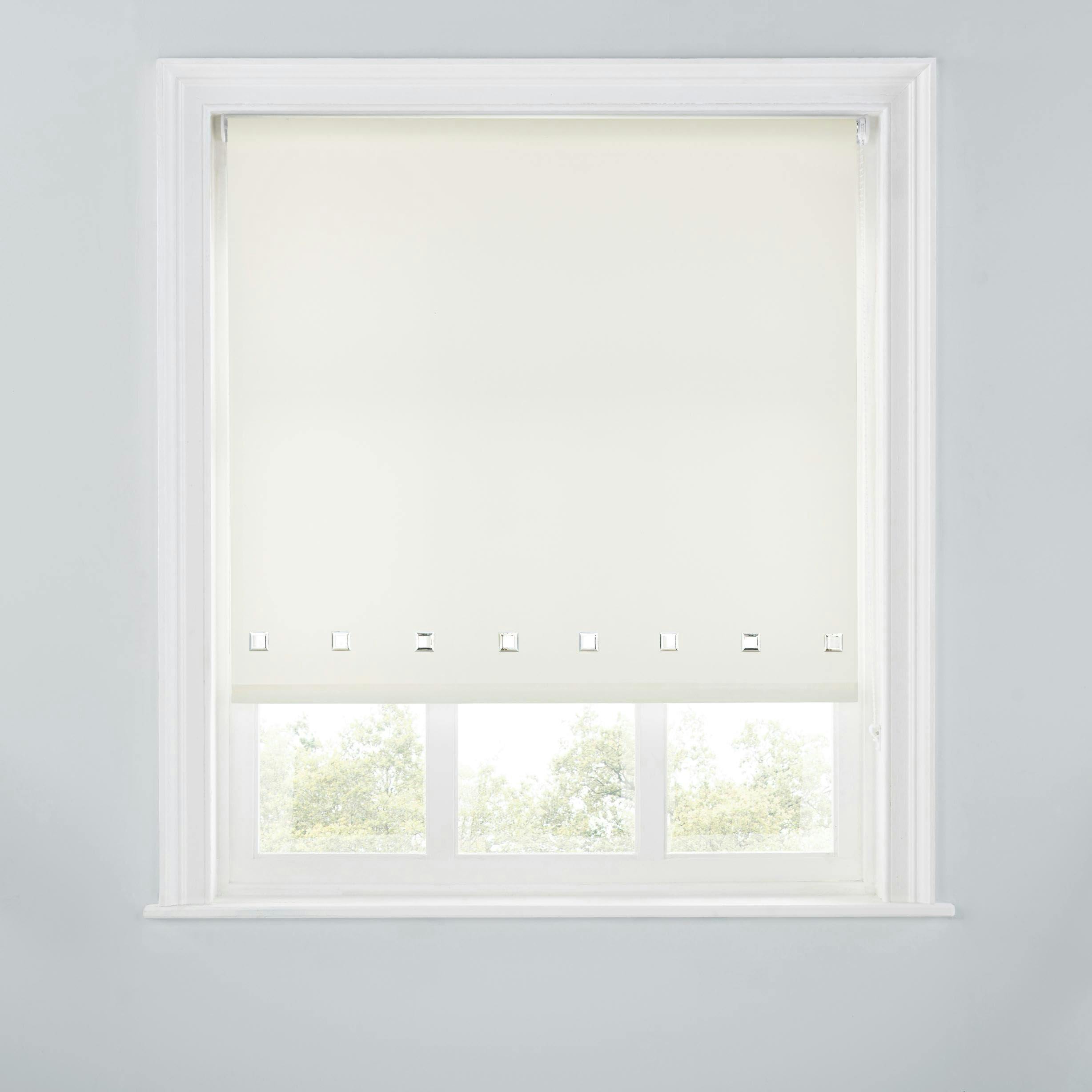 A.unique Home Premium Quality Trimmable Square Eyelet Window Roller Blind - Cream / 180Cm - Image 2
