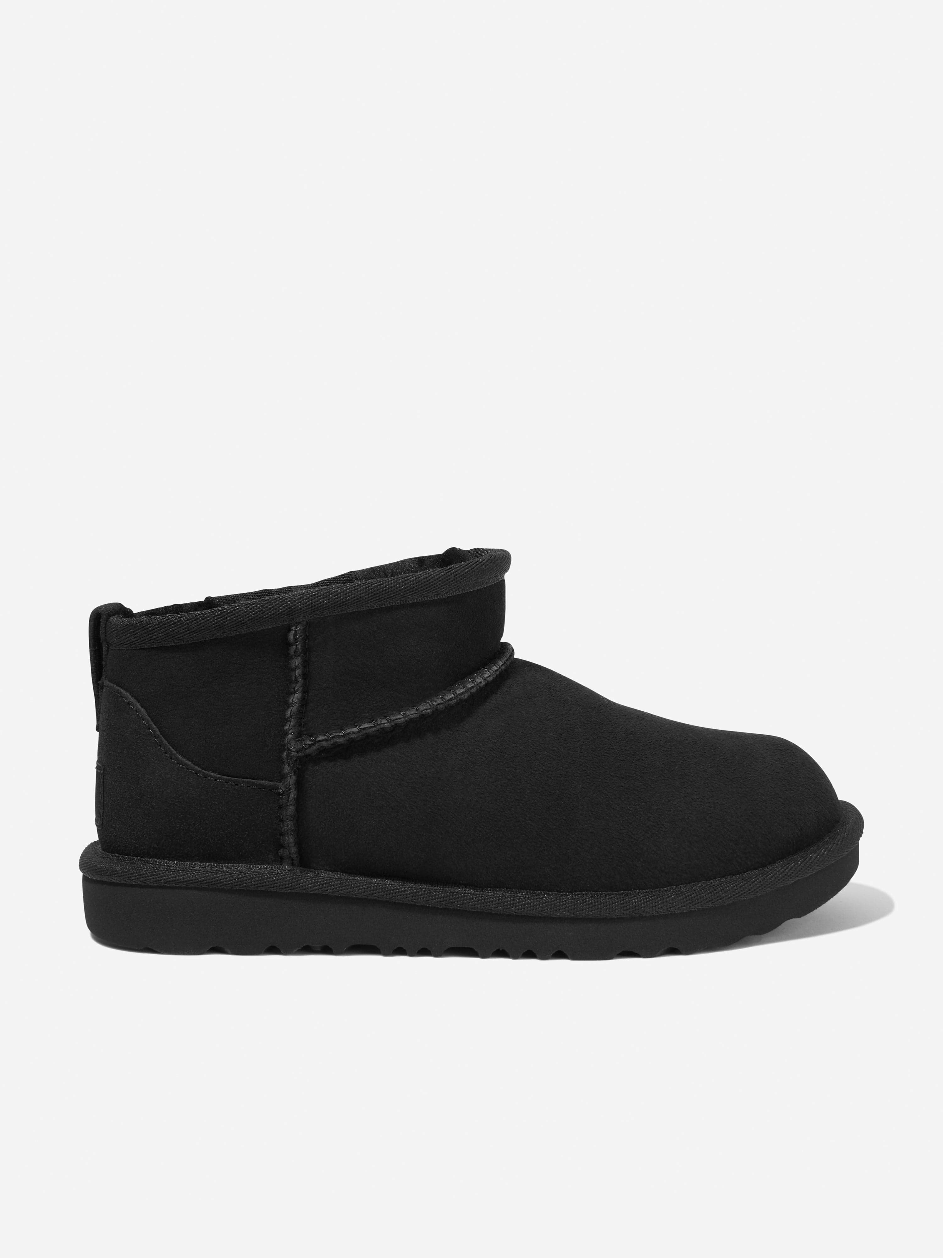 Ugg Unisex Kids Black Kids Classic Ultra Mini Boots In - Eu 32.5 Us 1