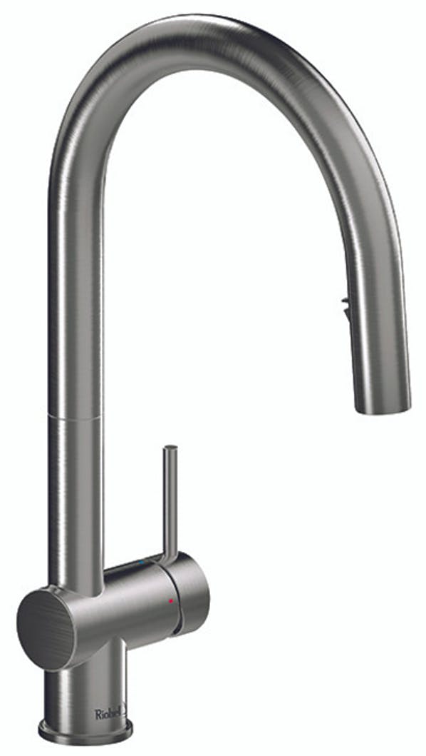 Rackhams Azure Mixer With Pull Down Spray Stainless Steel Kitchen Tap