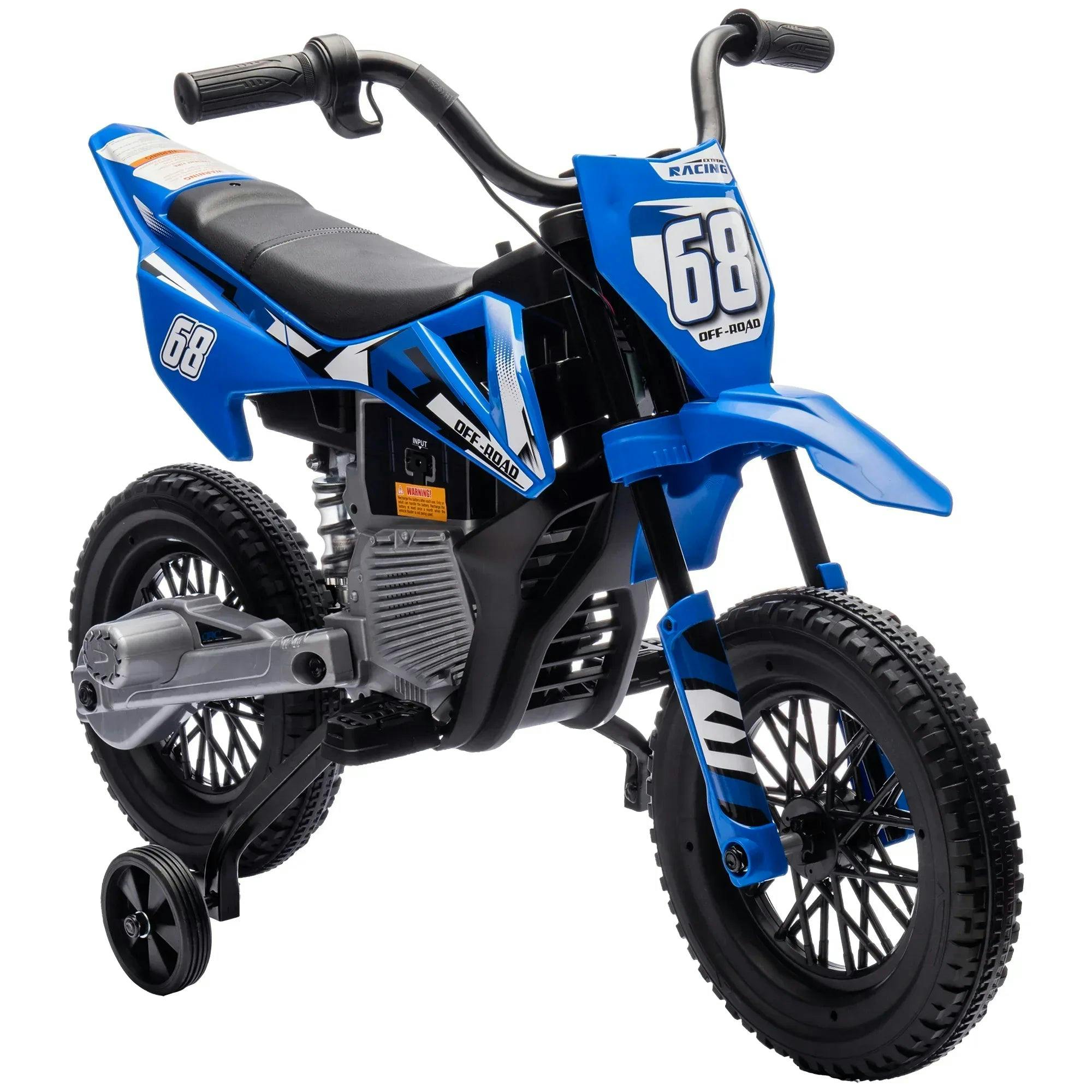 AIYAPLAY 12V Kids Orange Electric Motorbike W/ Twist Grip Throttle - Music - Blue | TJ Hughes - Image 5
