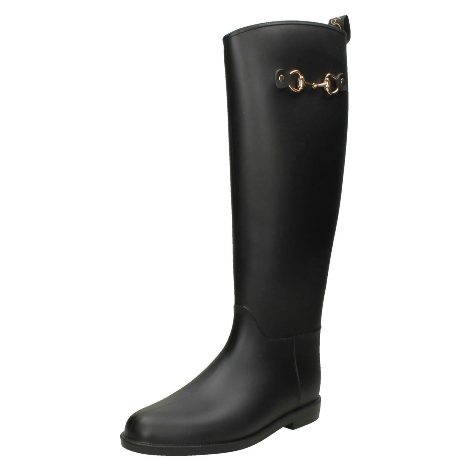 Elle Sport Women's Black Pull On Wellington Riding Boots X1282 - Uk 5