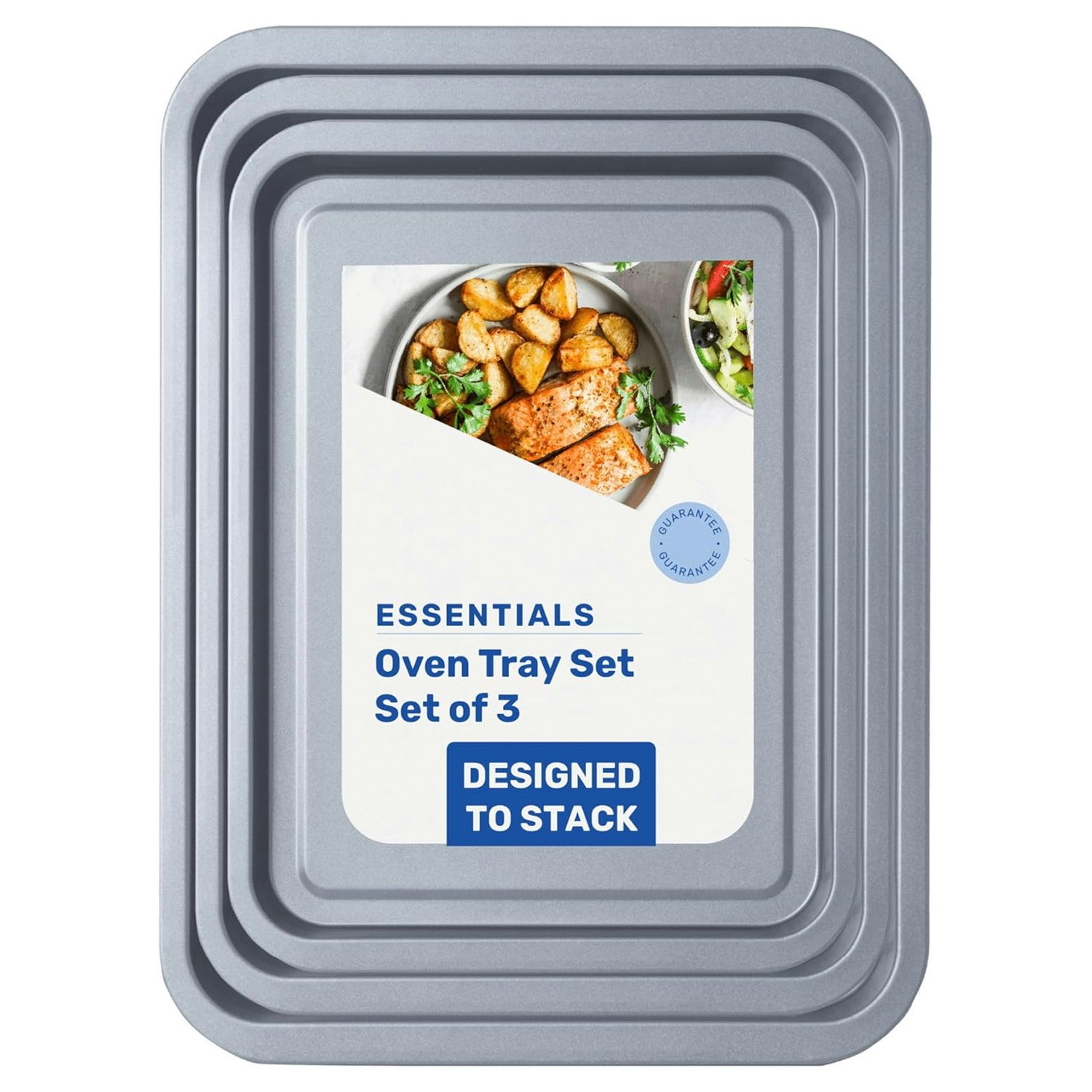 Storm Trading Group 3 Pack Essentials Non-Stick Baking Oven Tray Set 35Cm, 31Cm & 28Cm - Set Of 3 (1 X 35, 1 X 31 & 1 X 28Cm)