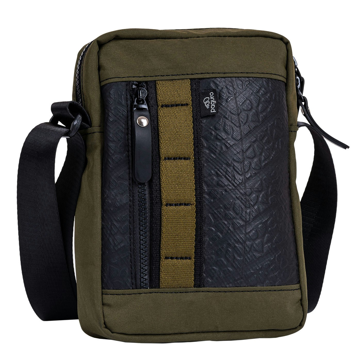 Paguro Unisex Major Vegan Crossbody Reporter Bag - Olive