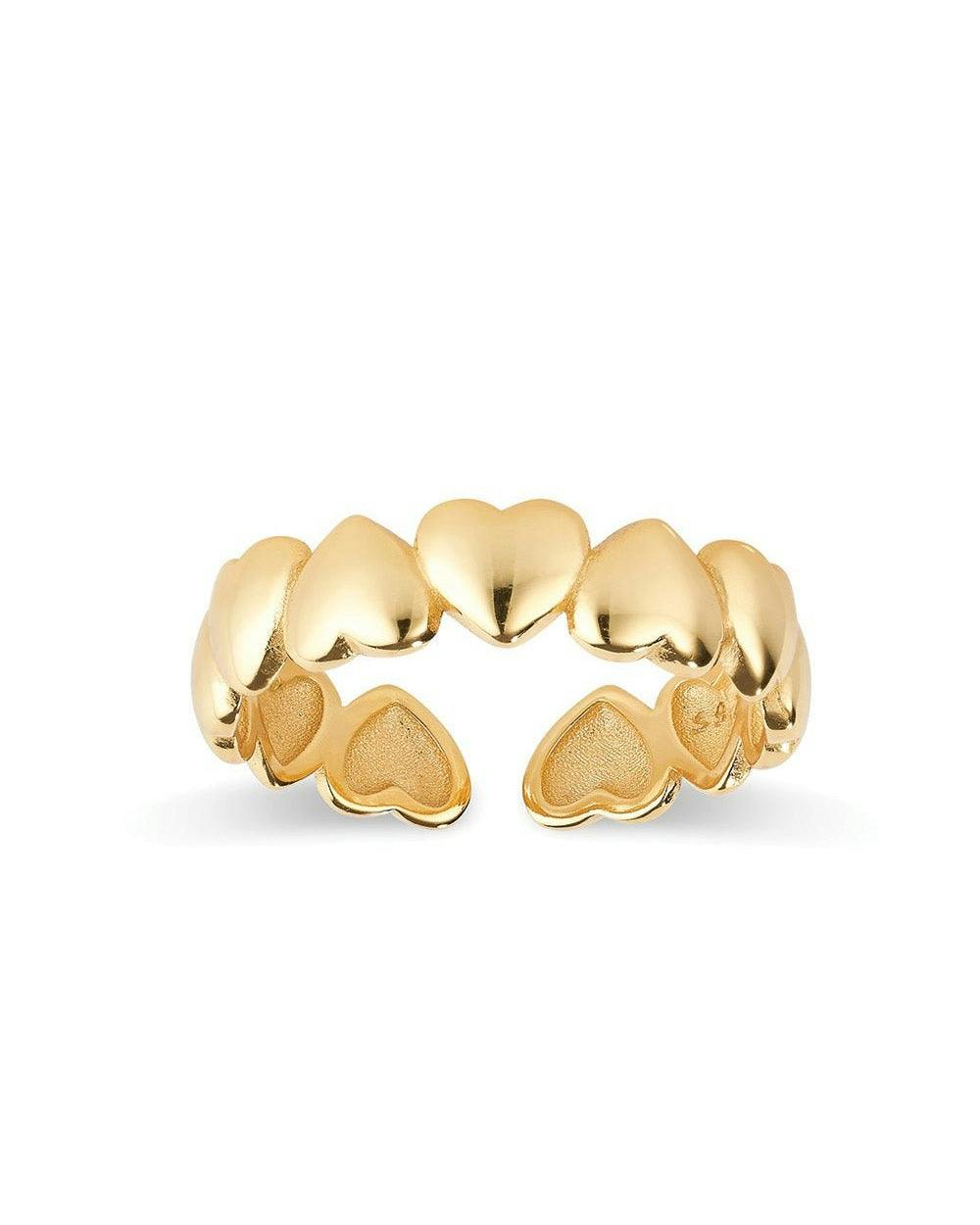 Elk & Bloom Gold 18K Heart Band Stacking Ring - No Thank You