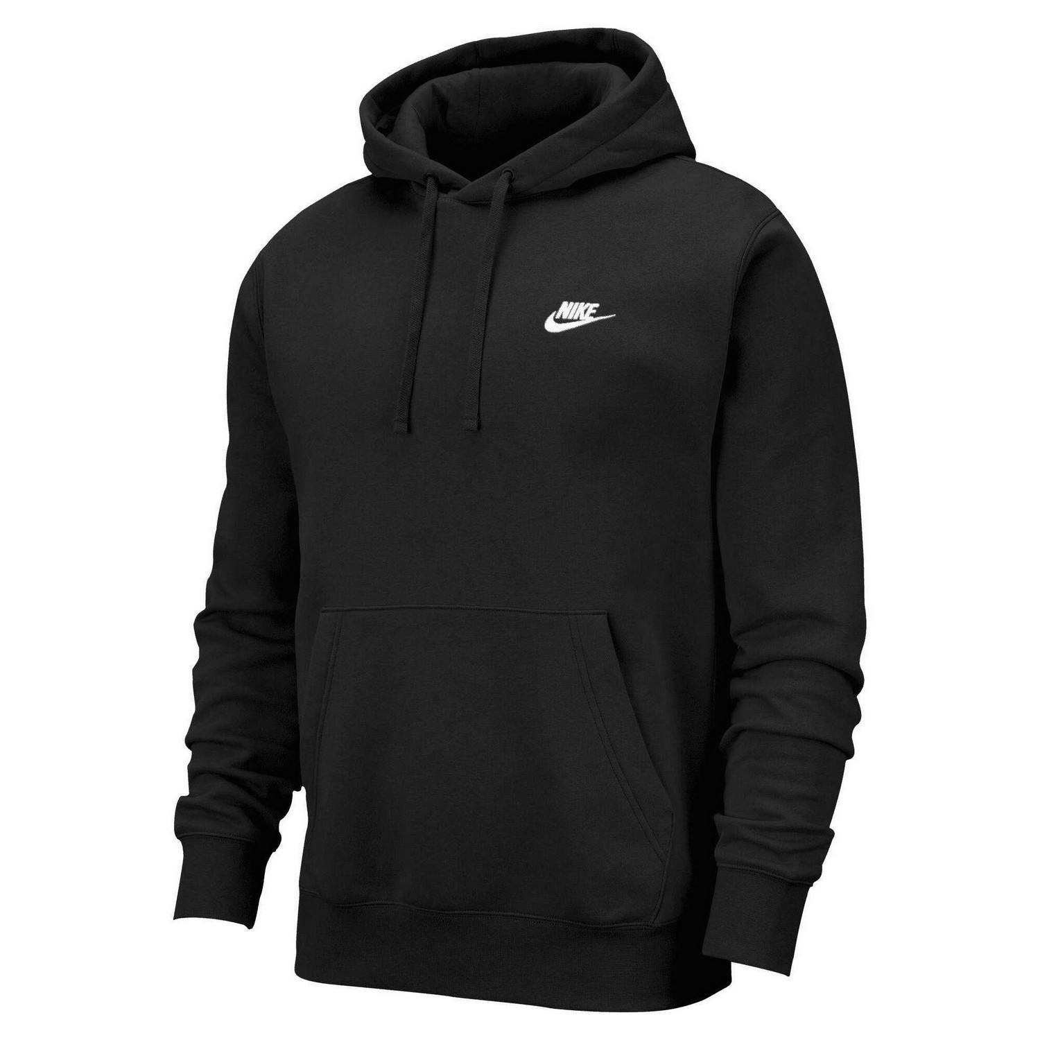 Nike Unisex Black/White Adult Sportswear Club Hoodie - S - 67% Cotton/33% Polyester