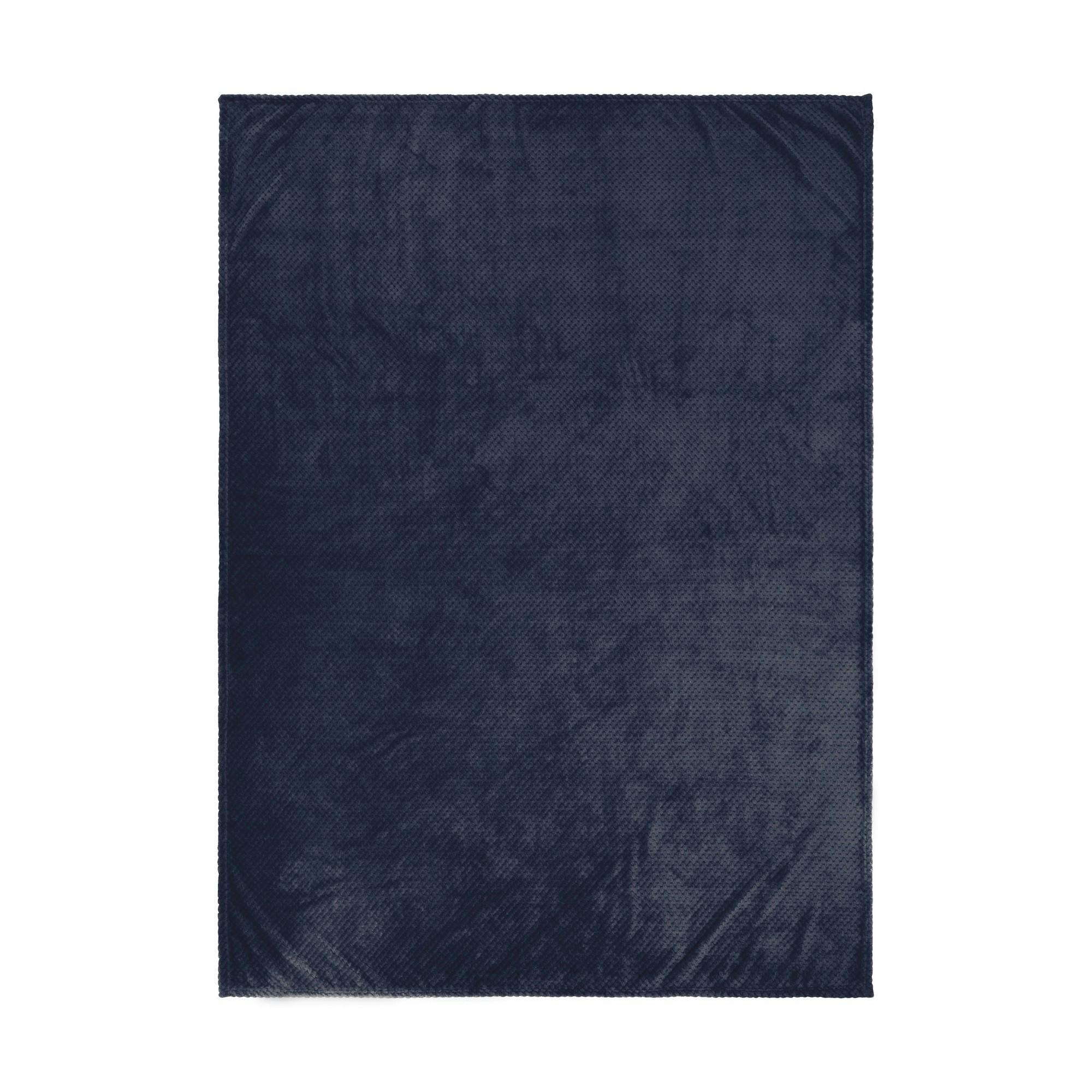 Mountain Warehouse Chunky Blanket - Navy - One Size - Navy - 100% Polyester