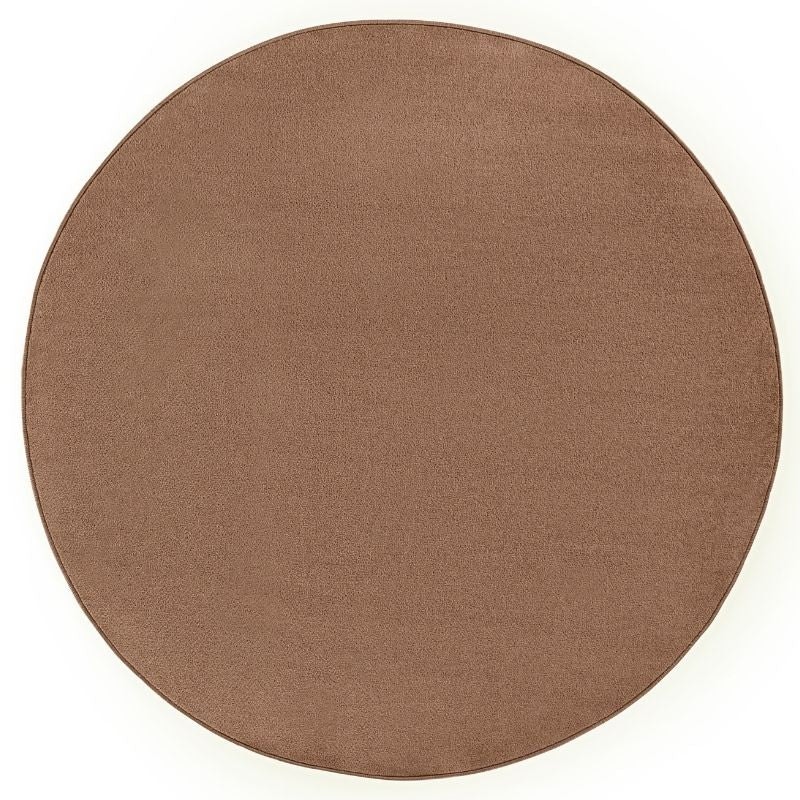 Hanse Home Brown Modern Plain Rug – Soft Short Pile - Ø 133 Cm
