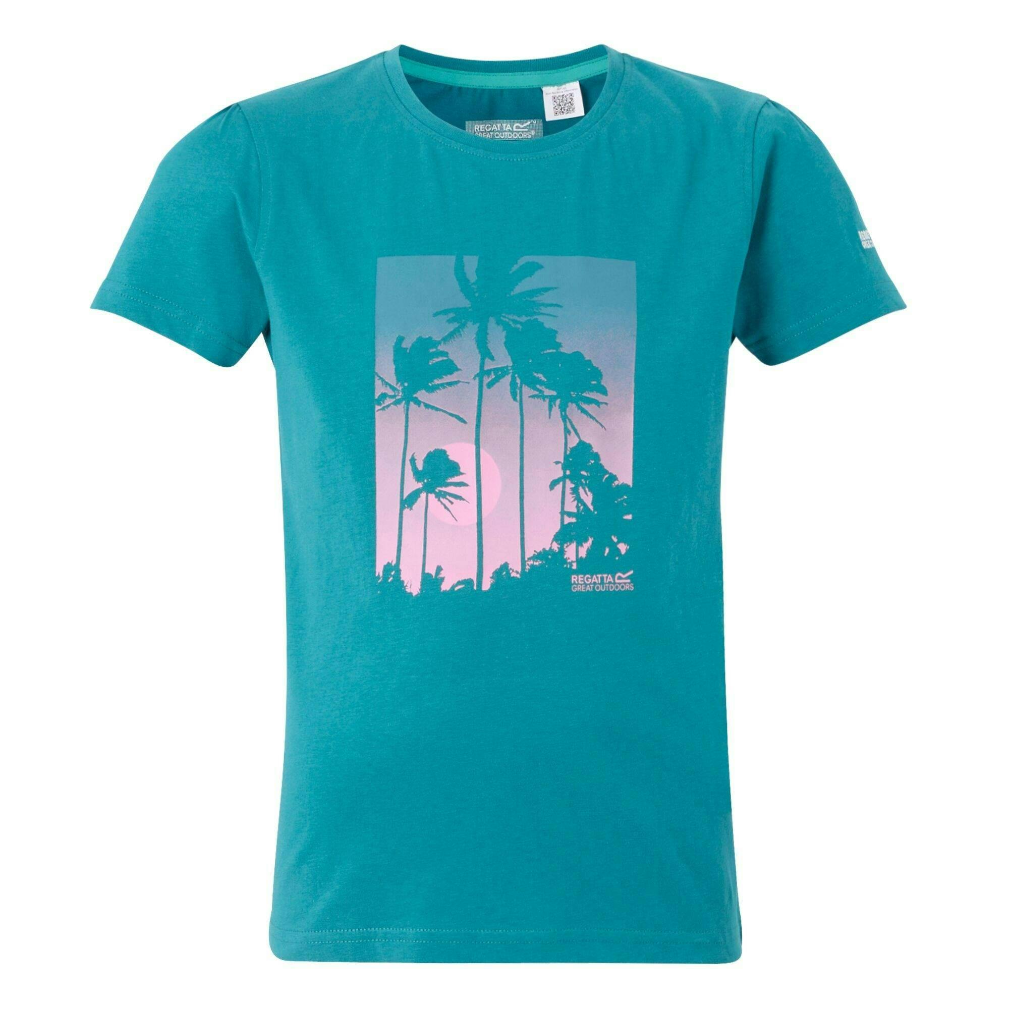 Regatta Kids Bosley Viii Palm Tree T-Shirt - Exotic Plume - 7-8 Years - Exotic Plume - 100% Cotton
