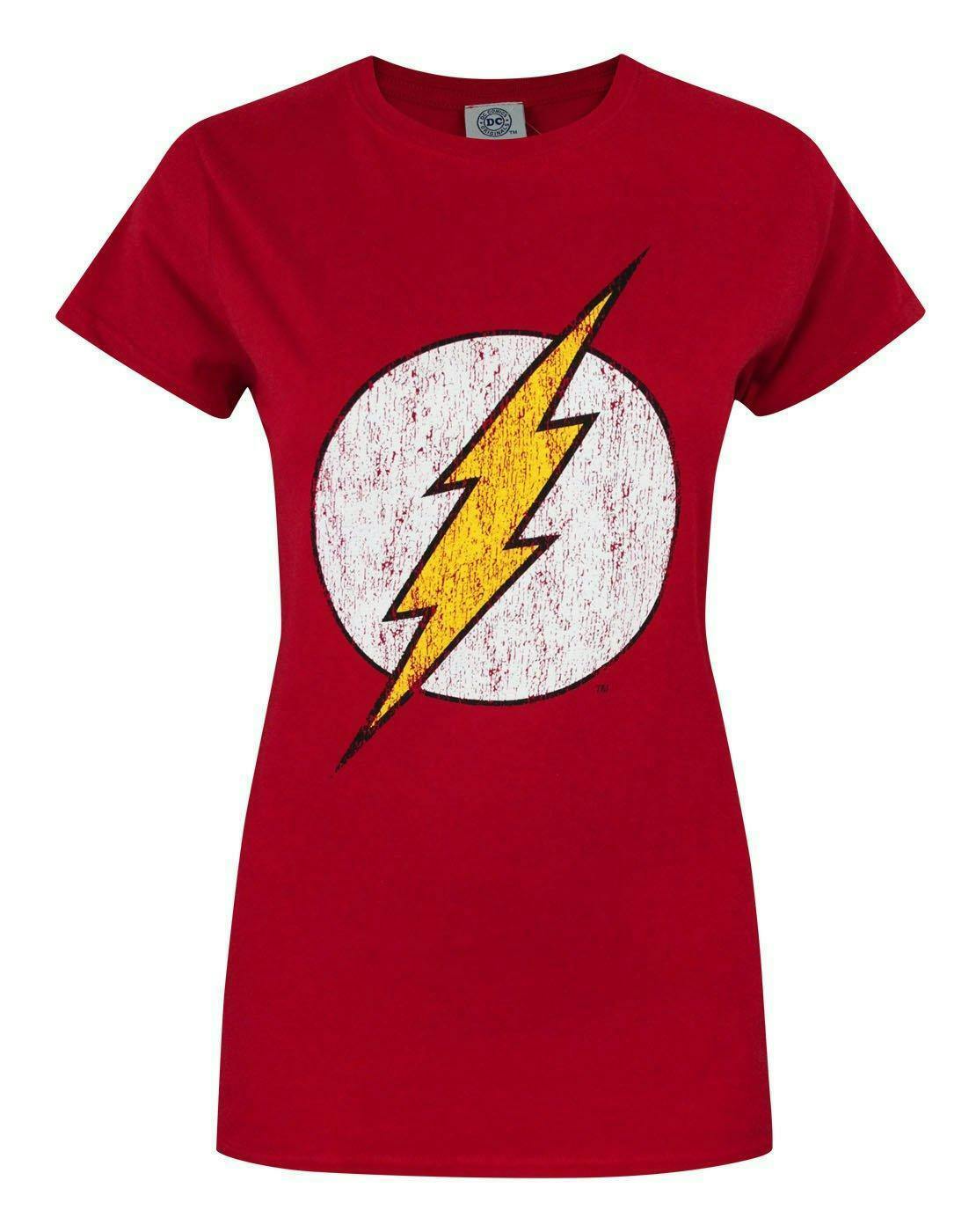 Vanilla Underground Women's Red Dc Comics Flash Logo Short Sleeved T-Shirt - XX-Large