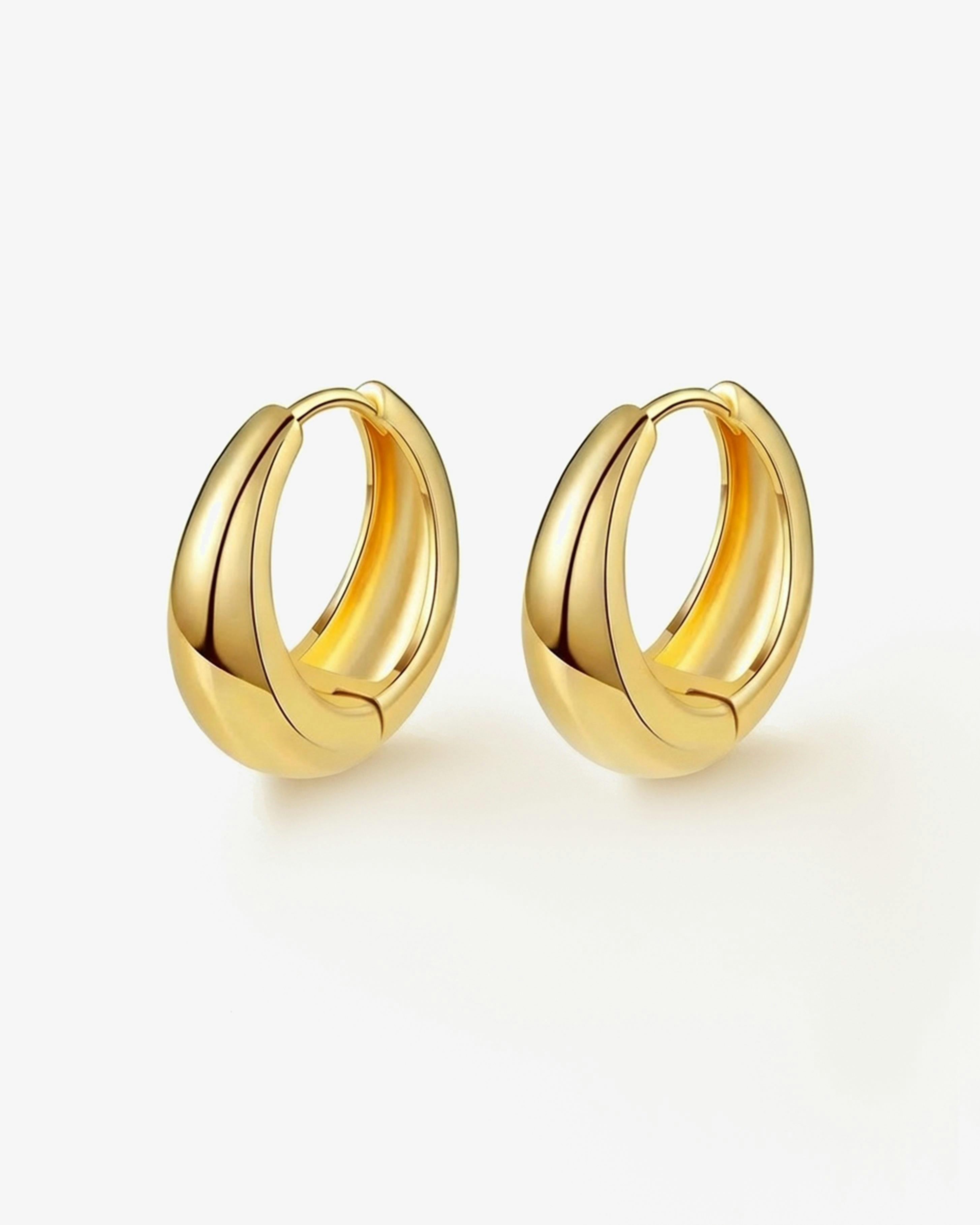 Elk & Bloom Gold Chubby 14K Huggie Hoops - No Thank You