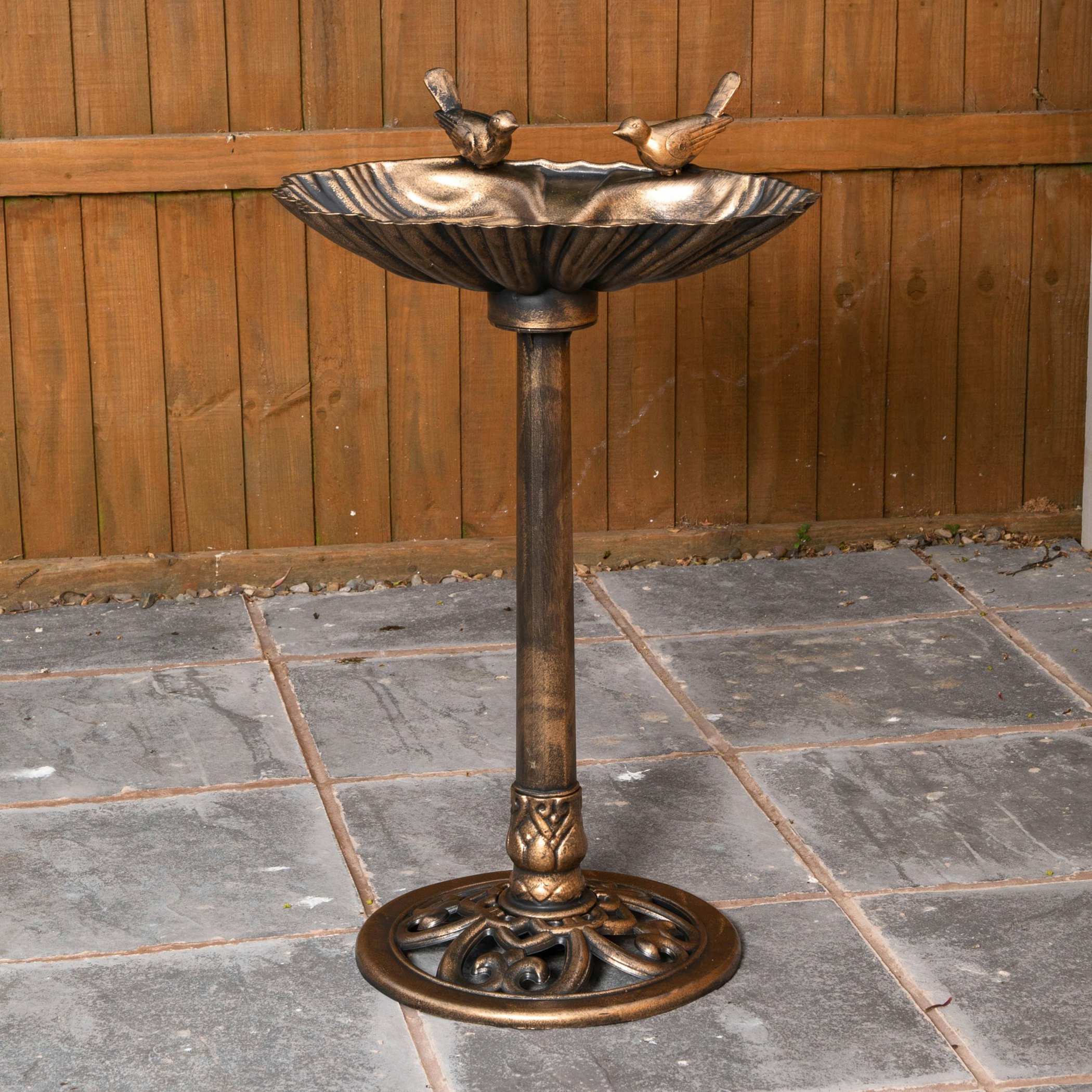 Samuel Alexander Large Bird Bath - Bronze Effect - Plastic - 81cm Height - Image 2
