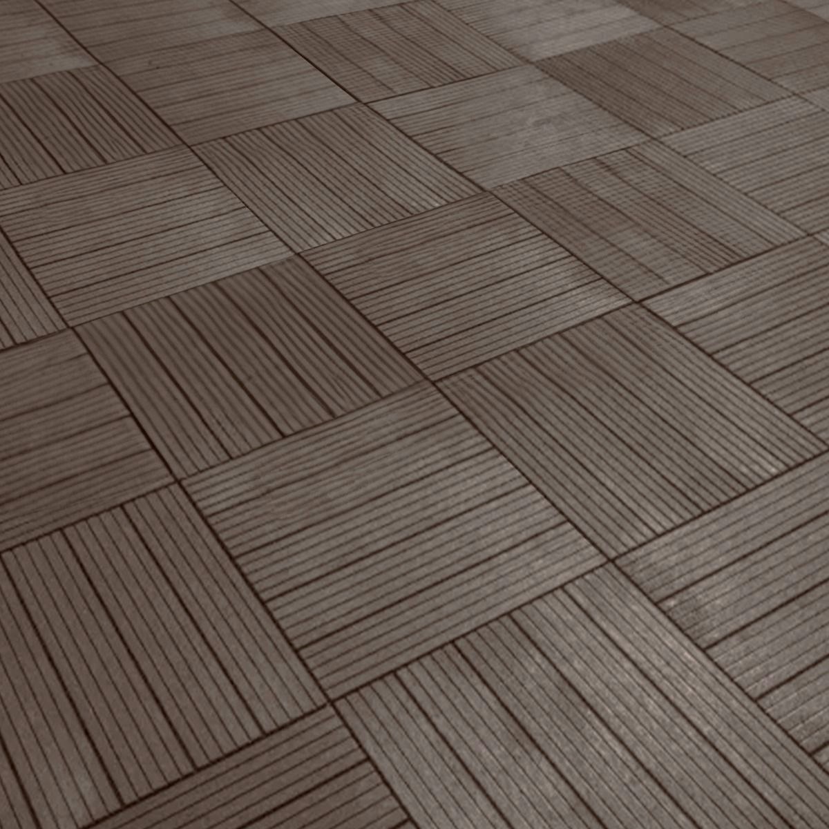 Rackhams Cosmpolitan (Pack Of 10) Eco Interlocking 30X30cm Decking Tiles In Coffee