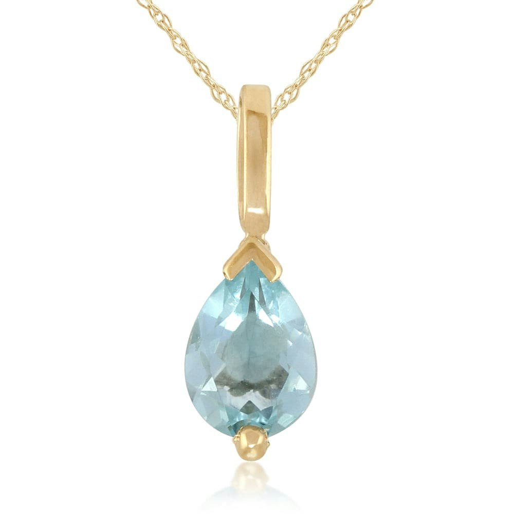 Gemondo Yellow/Gold Classic Pear Aquamarine Pendant In 9Ct