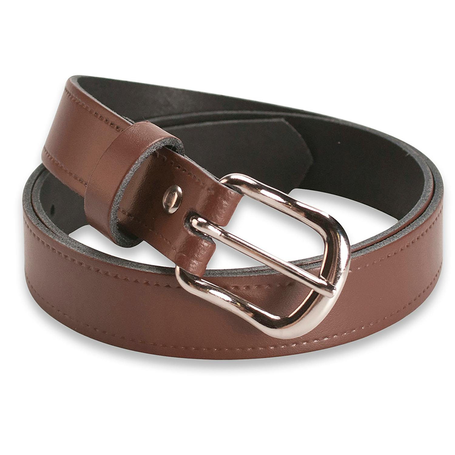 Hawkdale Men's Brown Uk Made Leather Belt 1" Thin - Xxl - 44-48"