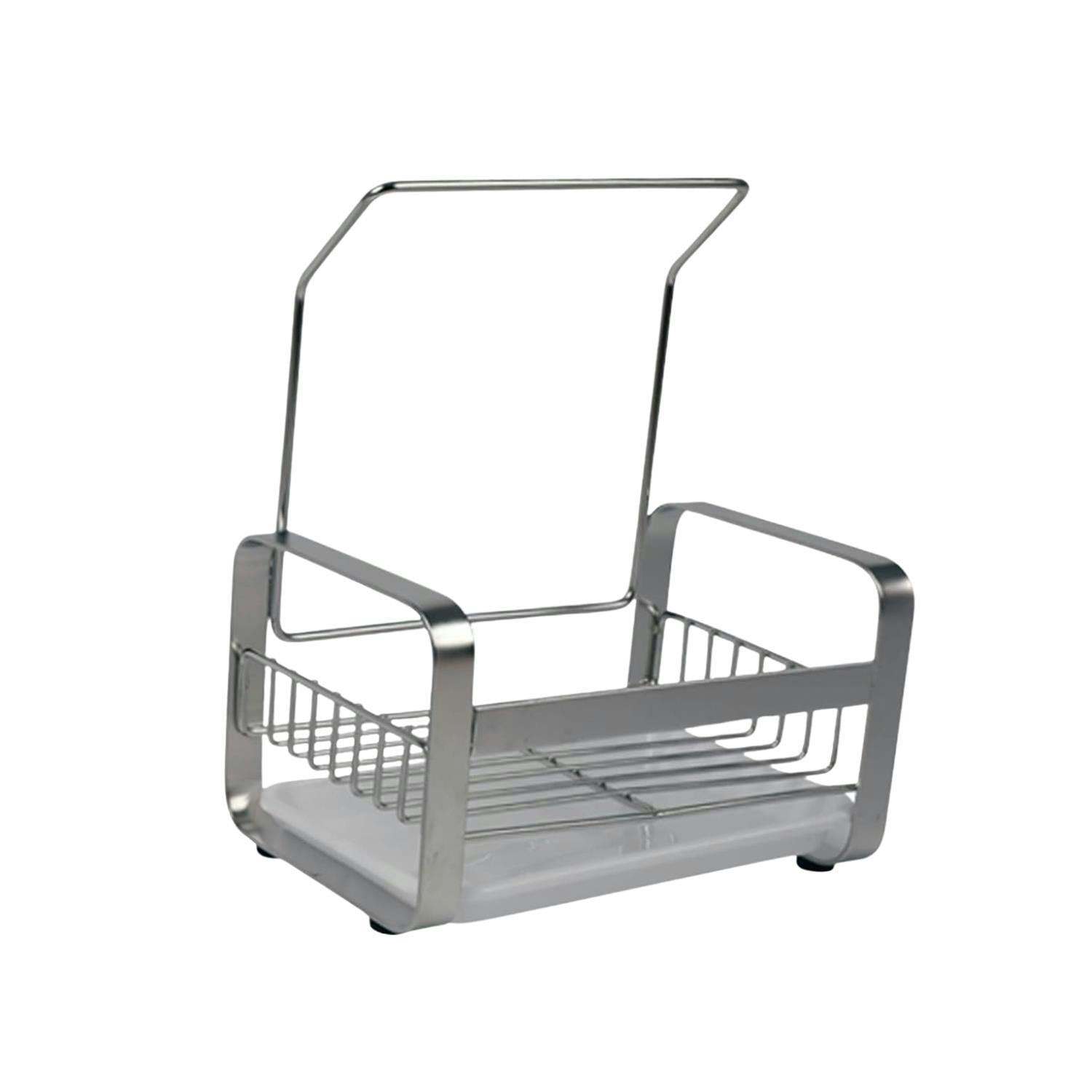 Top 3 Silver Kitchen Sink Caddy Organiser With Drying Rack - Stainless Steel - 1