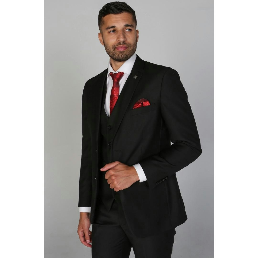 Paul Andrew Men's Black Parker - Plain Blazer - 40