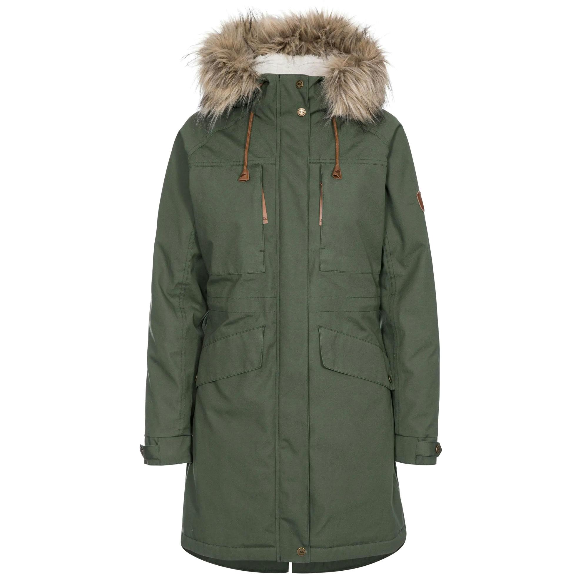 Trespass Women's Faithful Waterproof Jacket - Basil - Xxs - Basil - 65% Polyester/35% Cotton