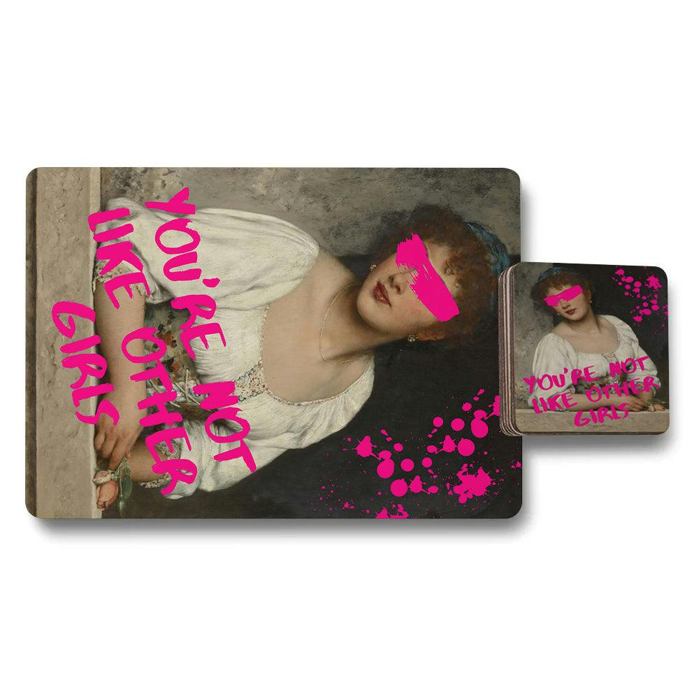 Rackhams Set Of 12 Placemats And Coasters With Designer Artwork And Wood Bottom
