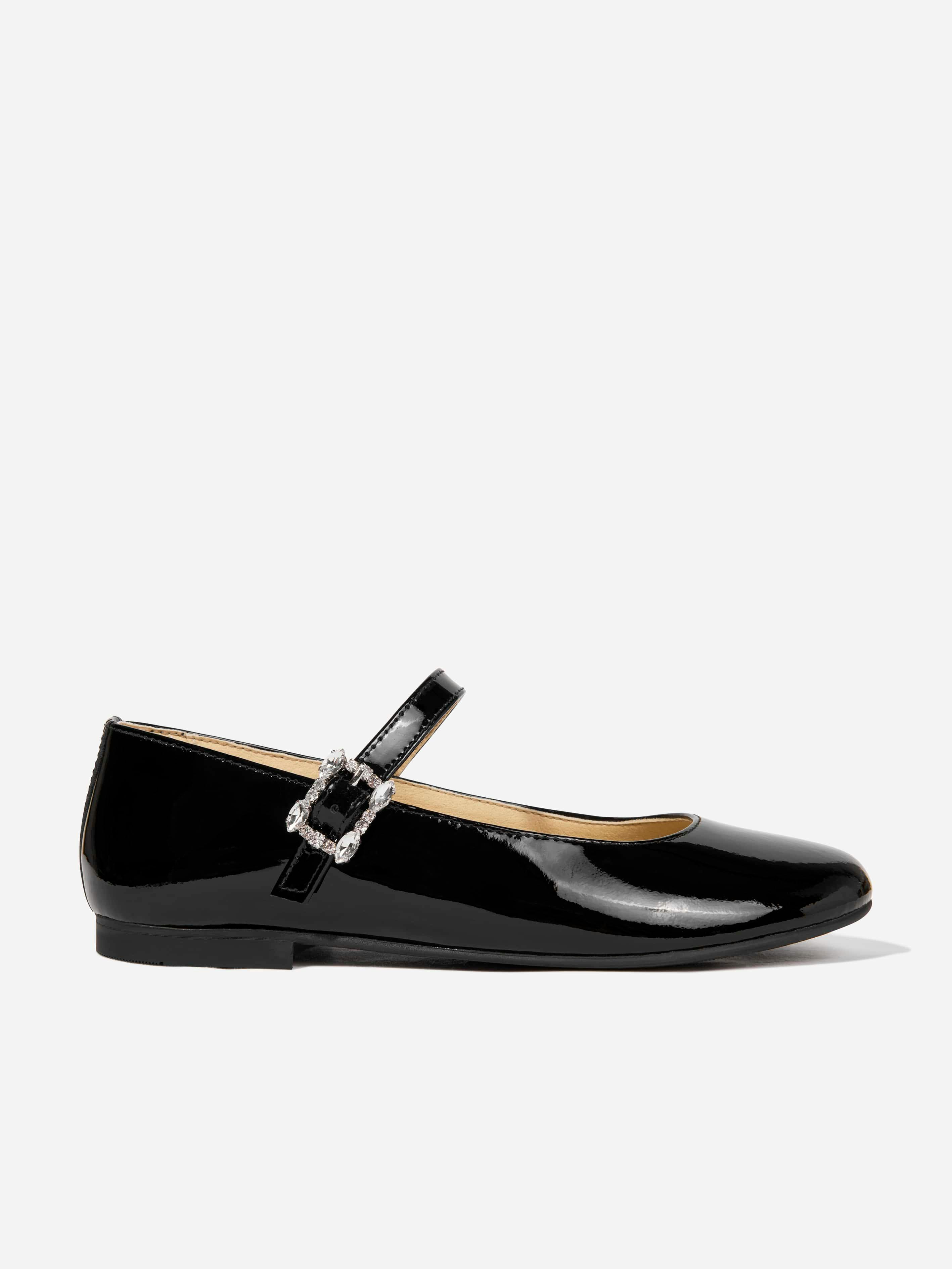 Andanines Girls Black Patent Leather Pumps In - Eu 32 Uk 13