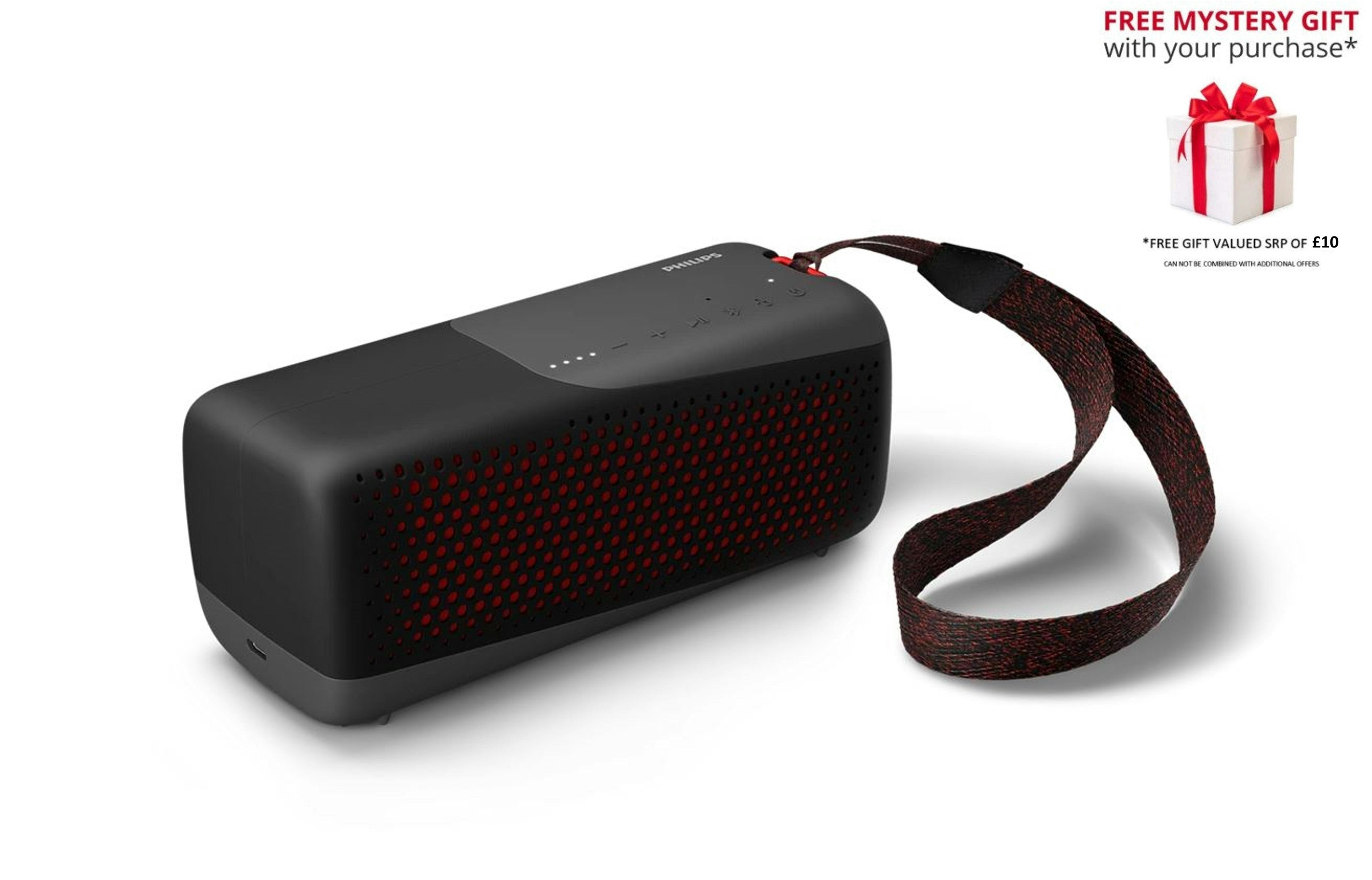 Philips Black Tas4807 Audio Wireless Bluetooth Waterproof Ip67 Speaker - Free Gift Rrp £10!
