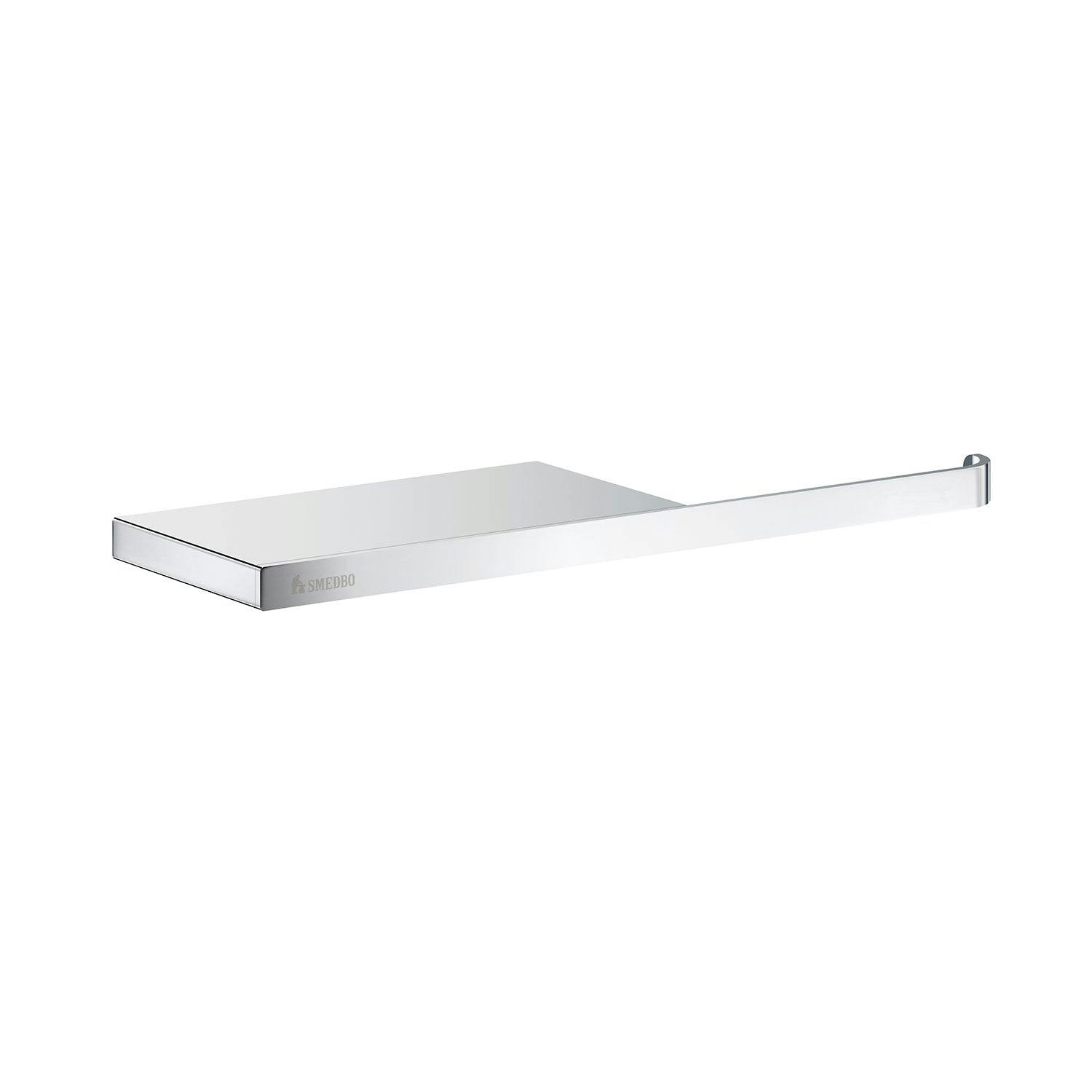 Smedbo Polished Chrome Toilet Roll Holder With Shelf
